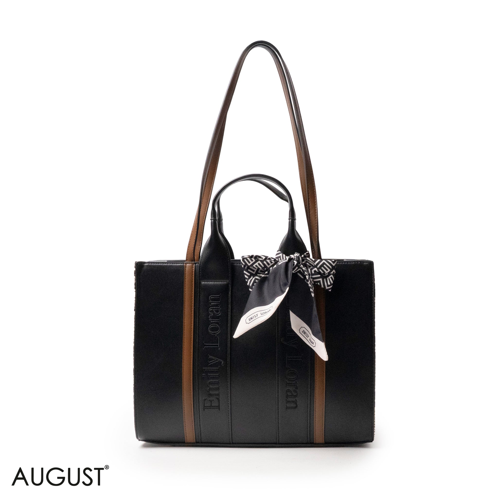 SPECIAL DESIGN LEATHER HANDBAG WITH SCARF - LARGE