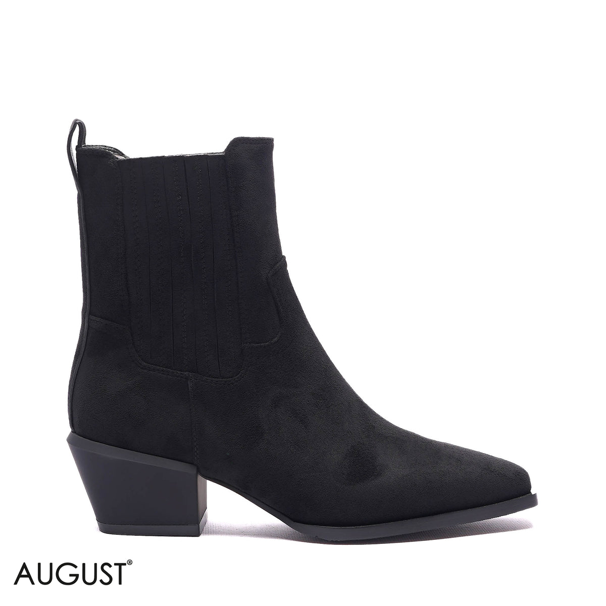 WESTERN-INSPIRED GORE BLOCK HEEL BOOTS