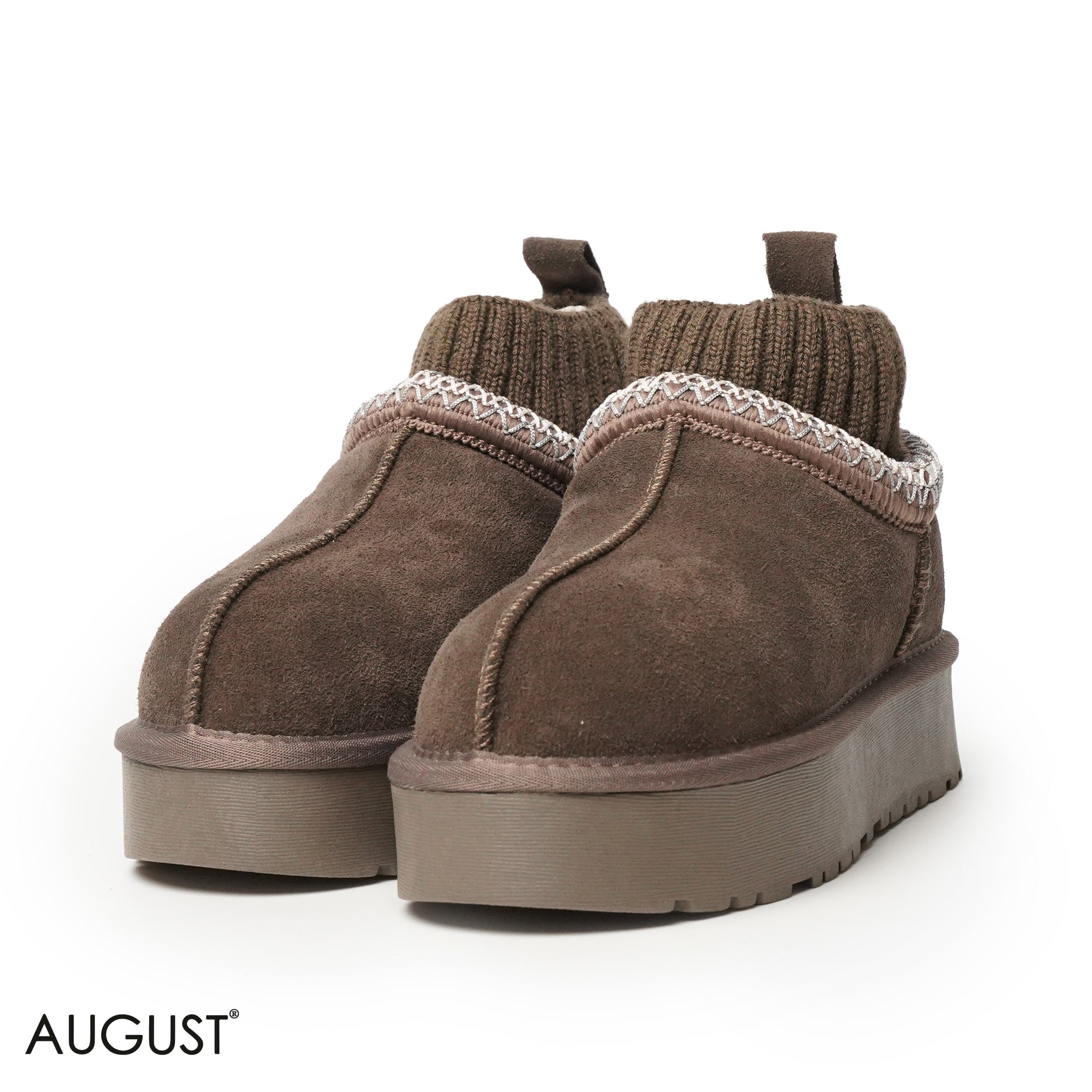 TAUPE SUEDE LEATHER WITH SOCK ANKLE UGGS