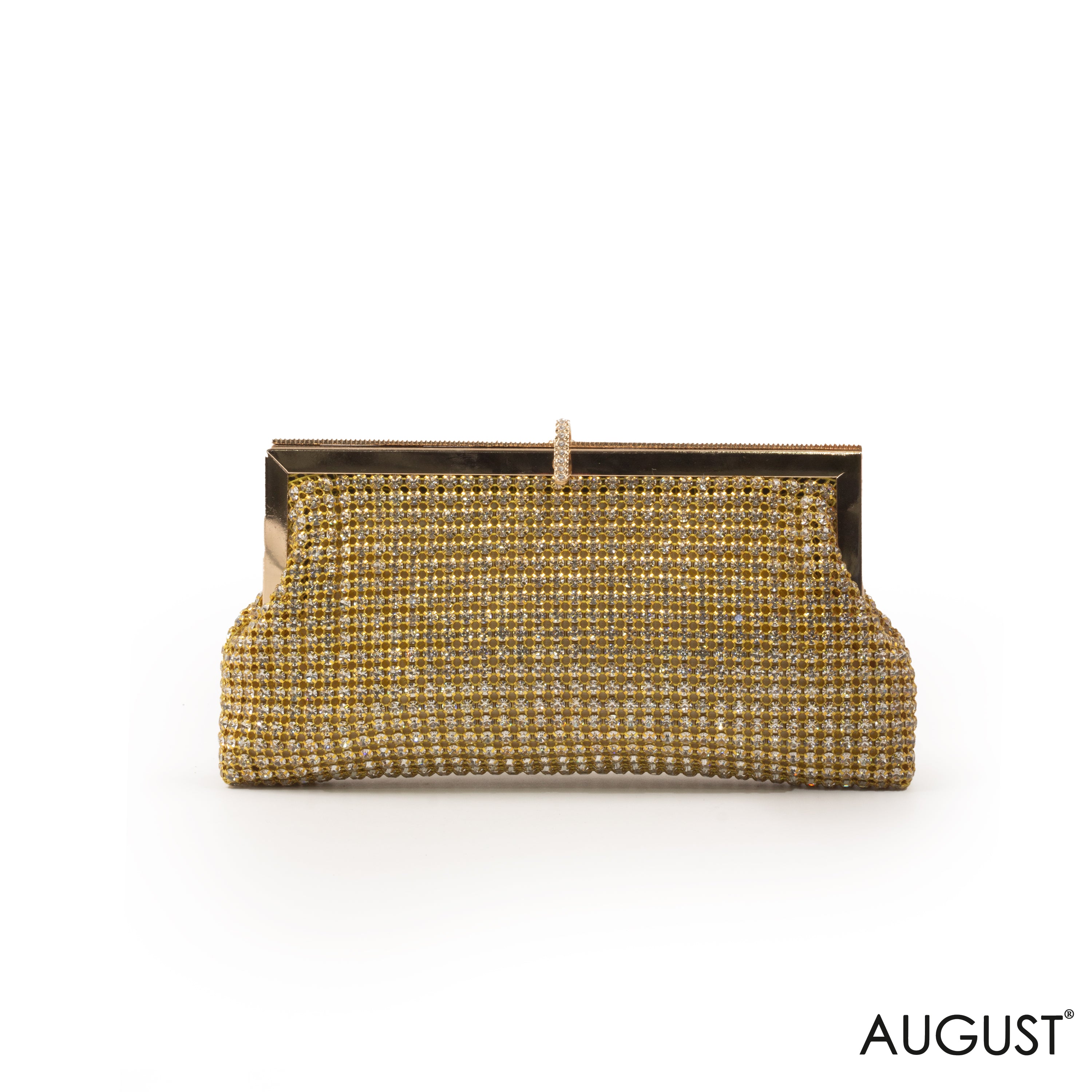 SHINY BEADED GOLD-TONED CLUTCH EVENING