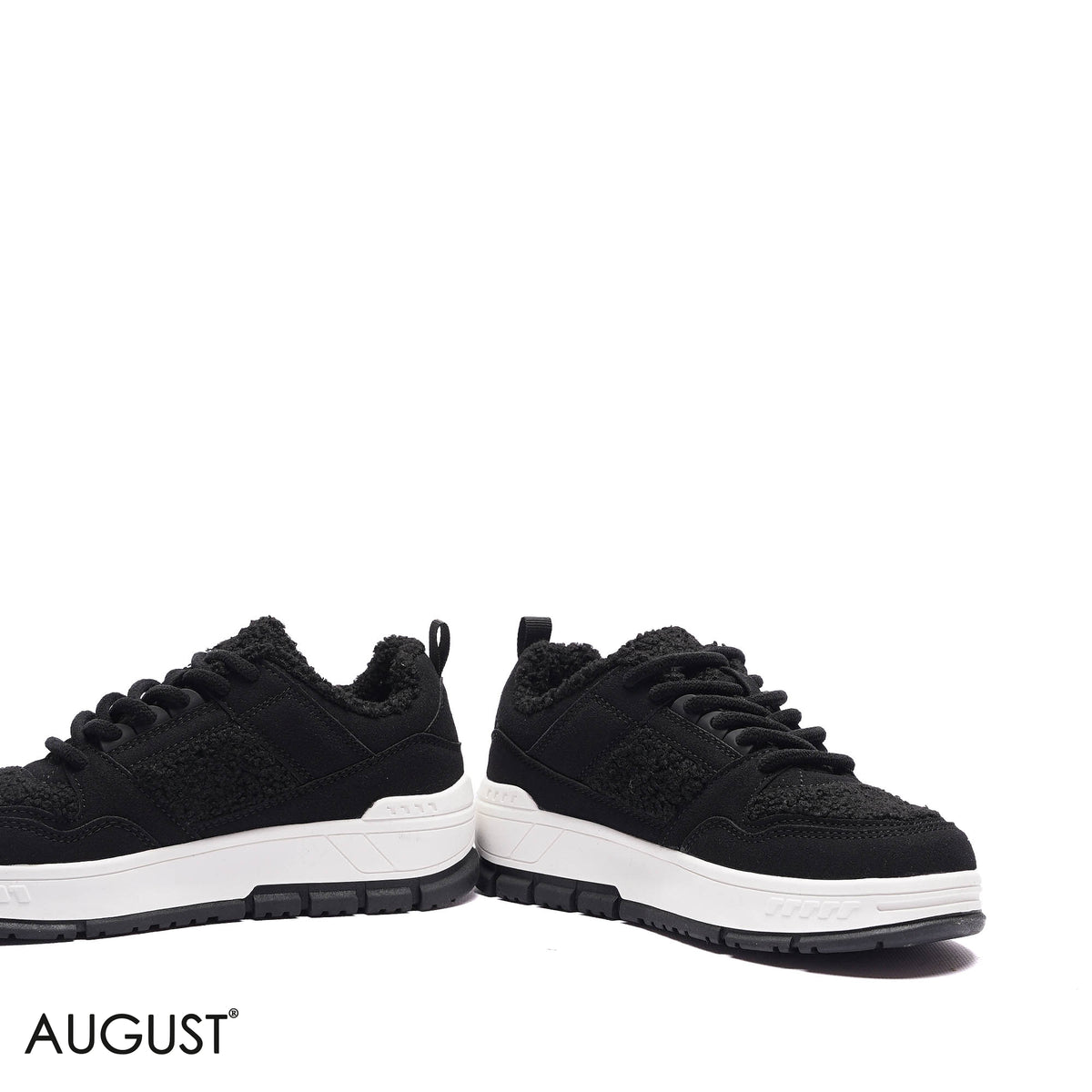 FAUX FUR SUEDE PLATFORM SNEAKERS