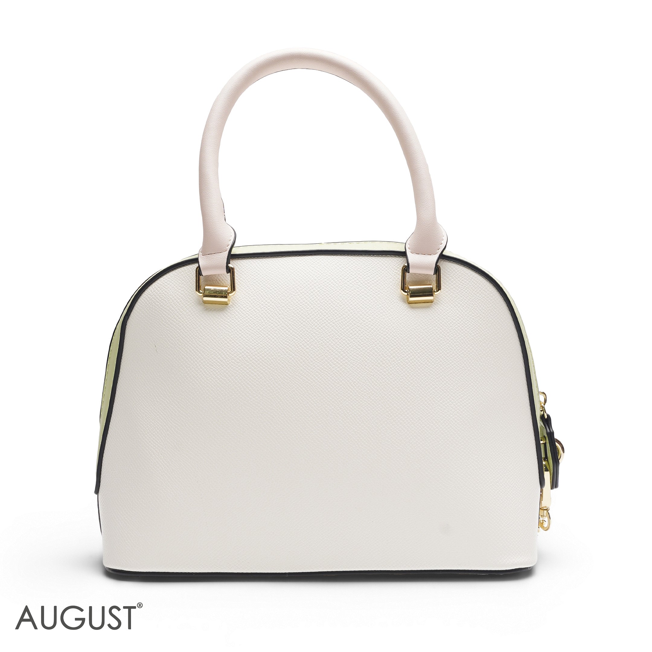 WHITE & YELLOW DOME BAG WITH FLORAL PRINT - SMALL