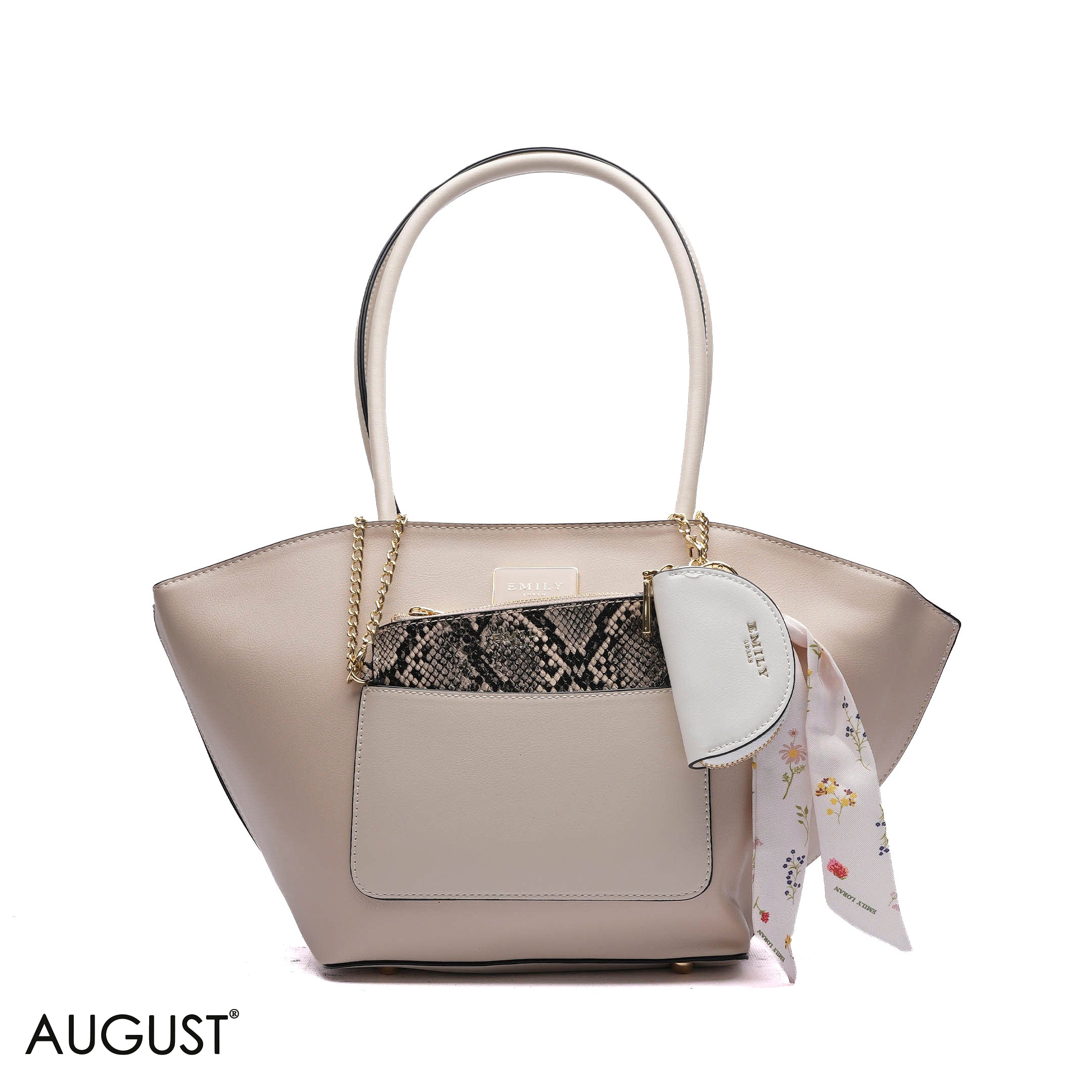EXPANDABLE SHOULDER BAG WITH POUCH