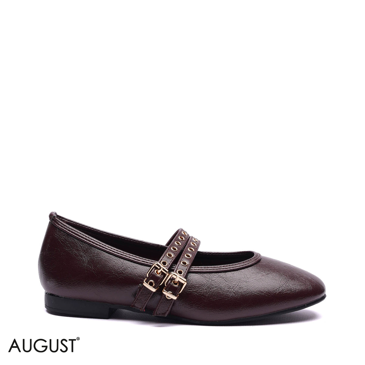 DOUBLE STRAP GROMMET BALLET FLATS