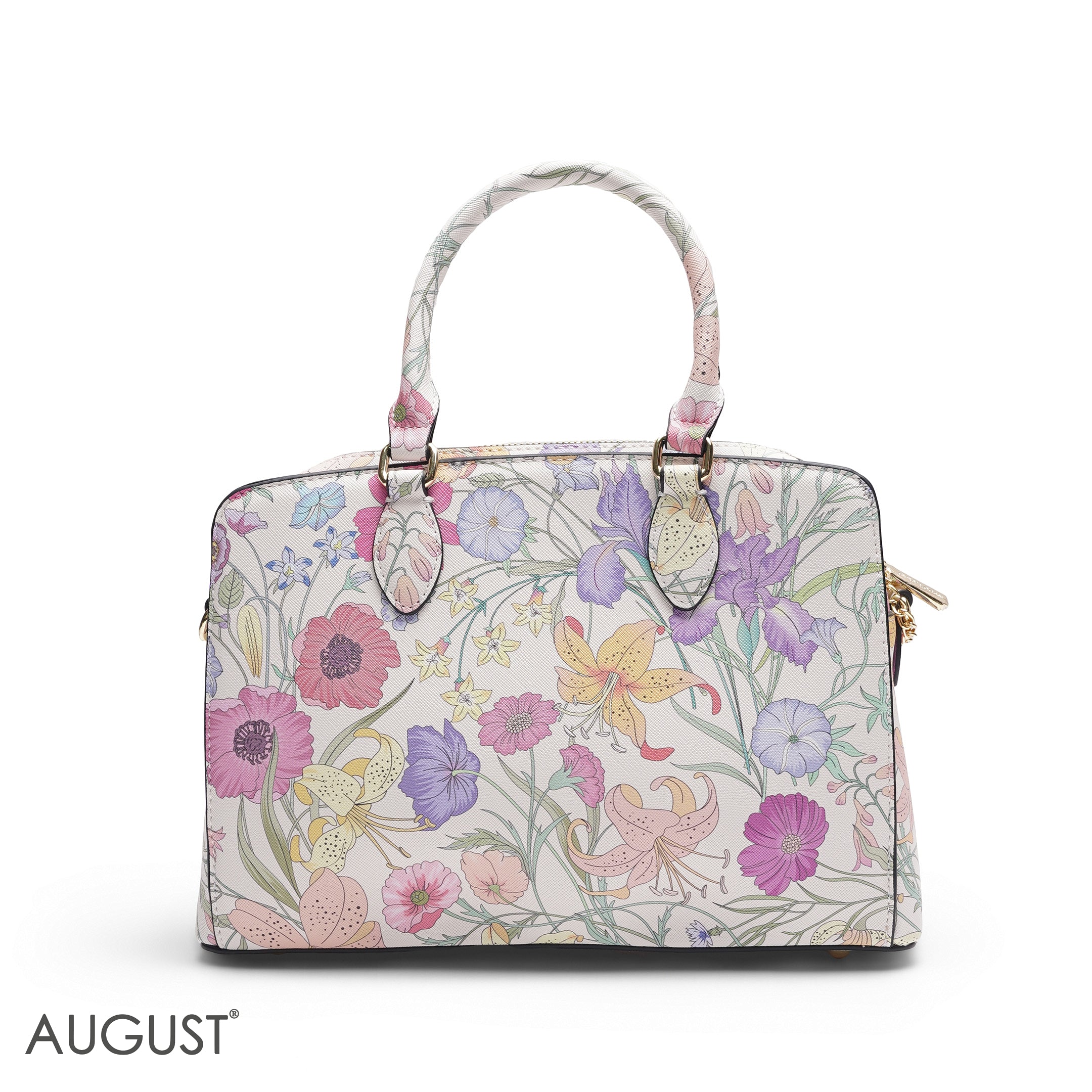 EMILY FULL FLORAL PRINT BAG WITH MINI POUCH - MED