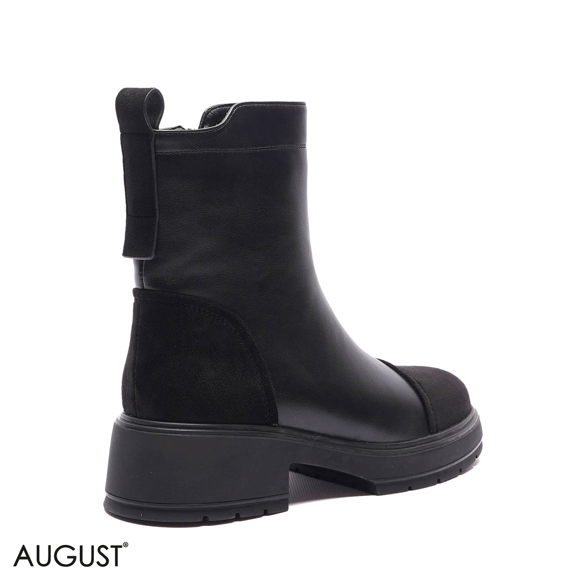 CONTRAST TOE-CAP LUG-SOLE BOOTS
