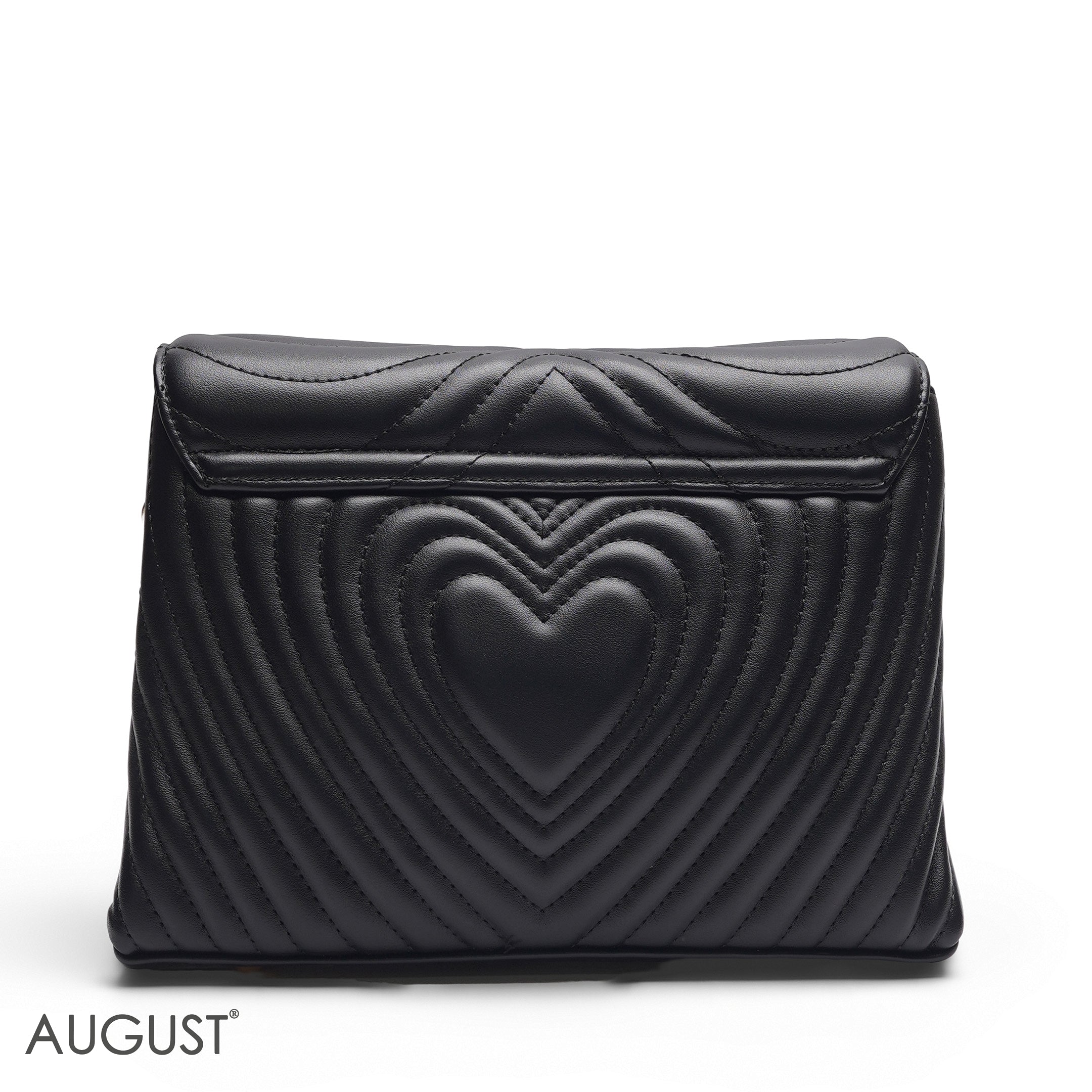 BLACK EMILY EMBOSSED LOGO TRAPEZE BAG - MED