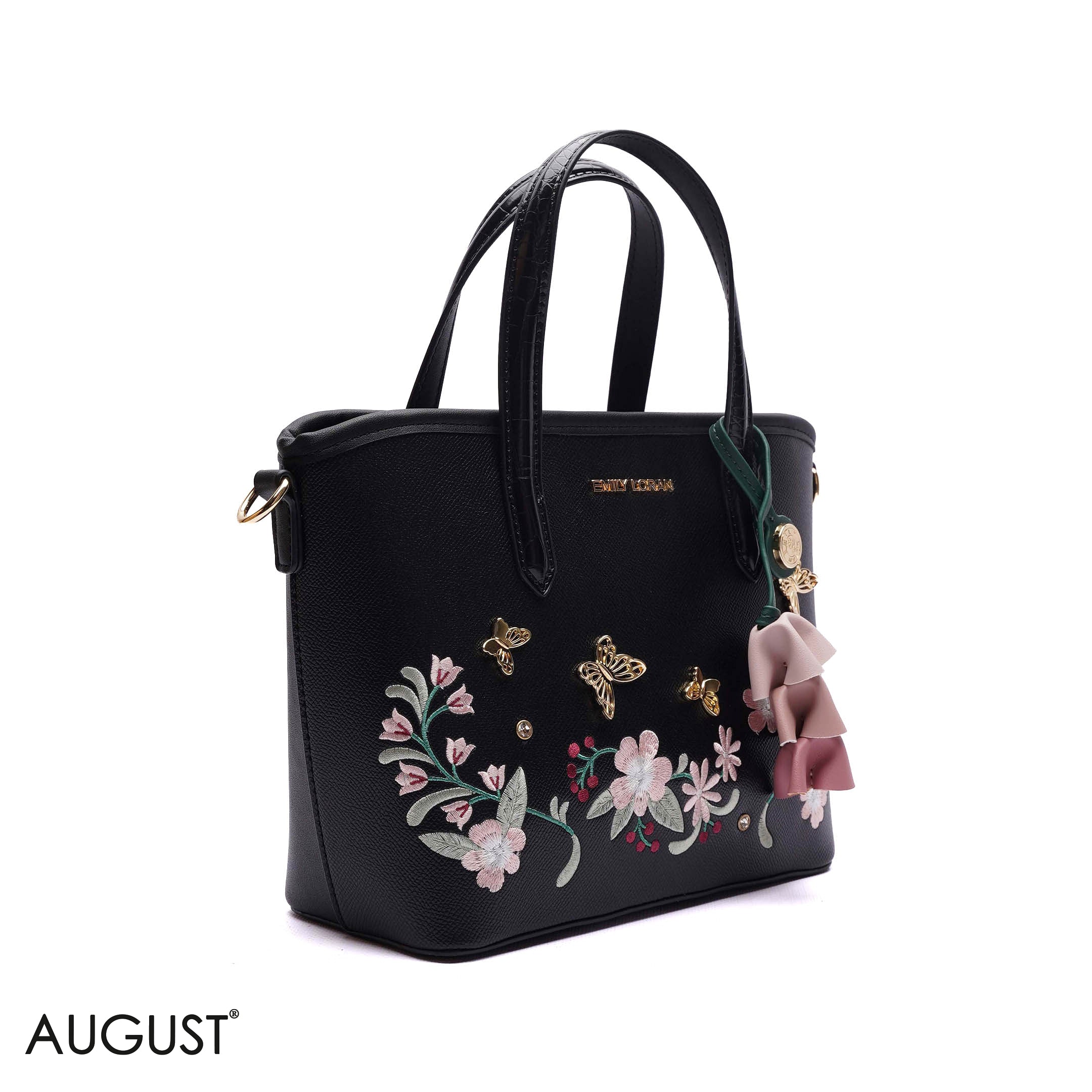 EMBROIDERED FLORAL HANDBAG