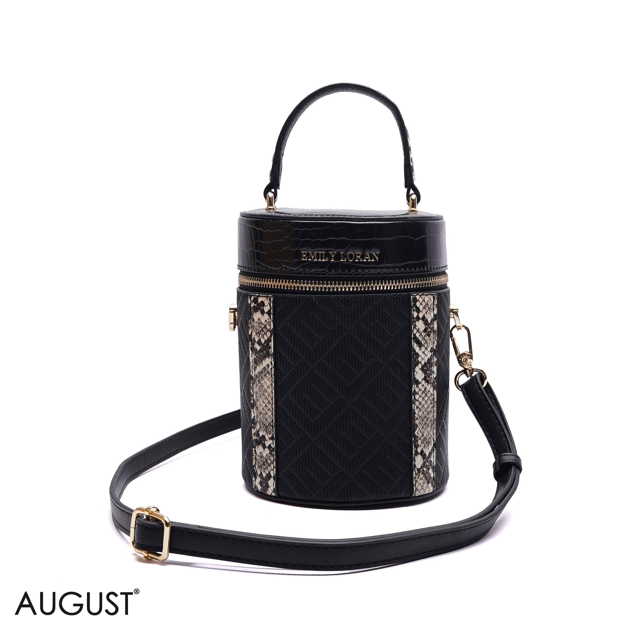 ELEGANT STRUCTURED CYLINDER VANITY BAG
