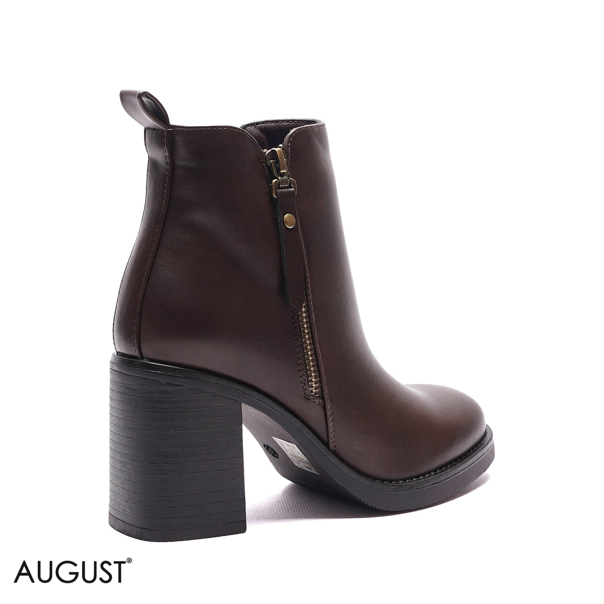 SIDE-ZIP HIGH BLOCK HEEL BOOTS