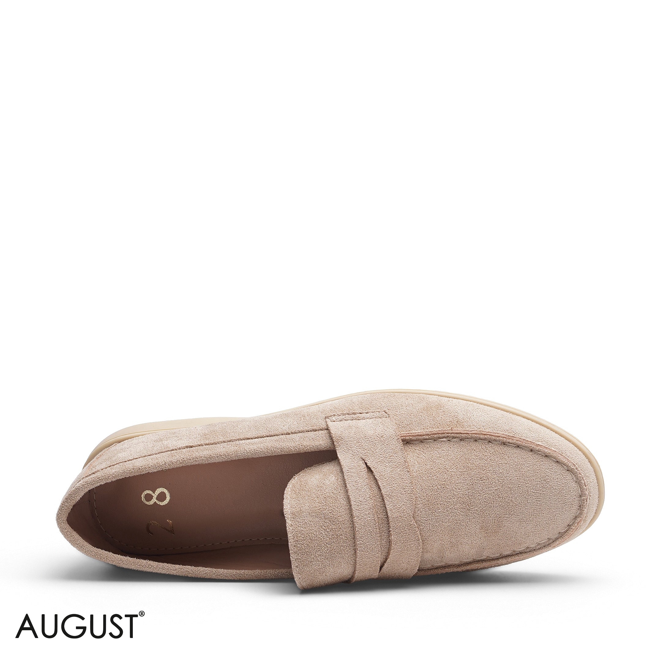 BEIGE SUEDE LEATHER PENNY LOAFERS