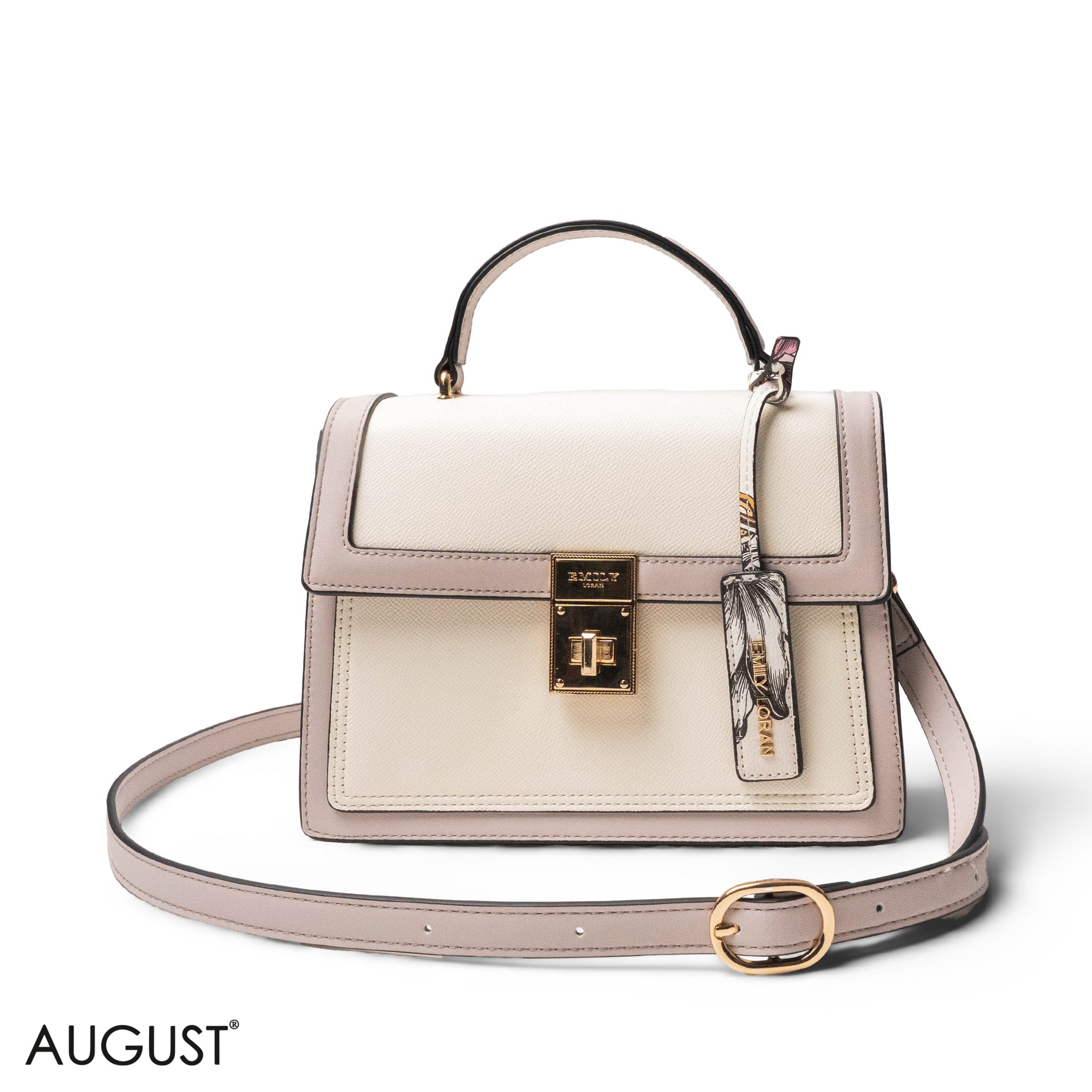 BABY PURPLE LEATHER HANDBAG WITH FLAP- MED