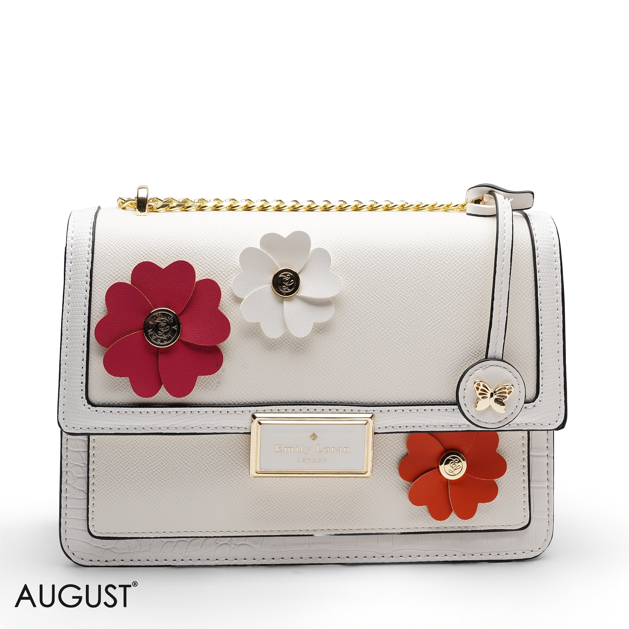 CHIC FLORAL EMBELLISHED
CROSSBODY FLAP BAG