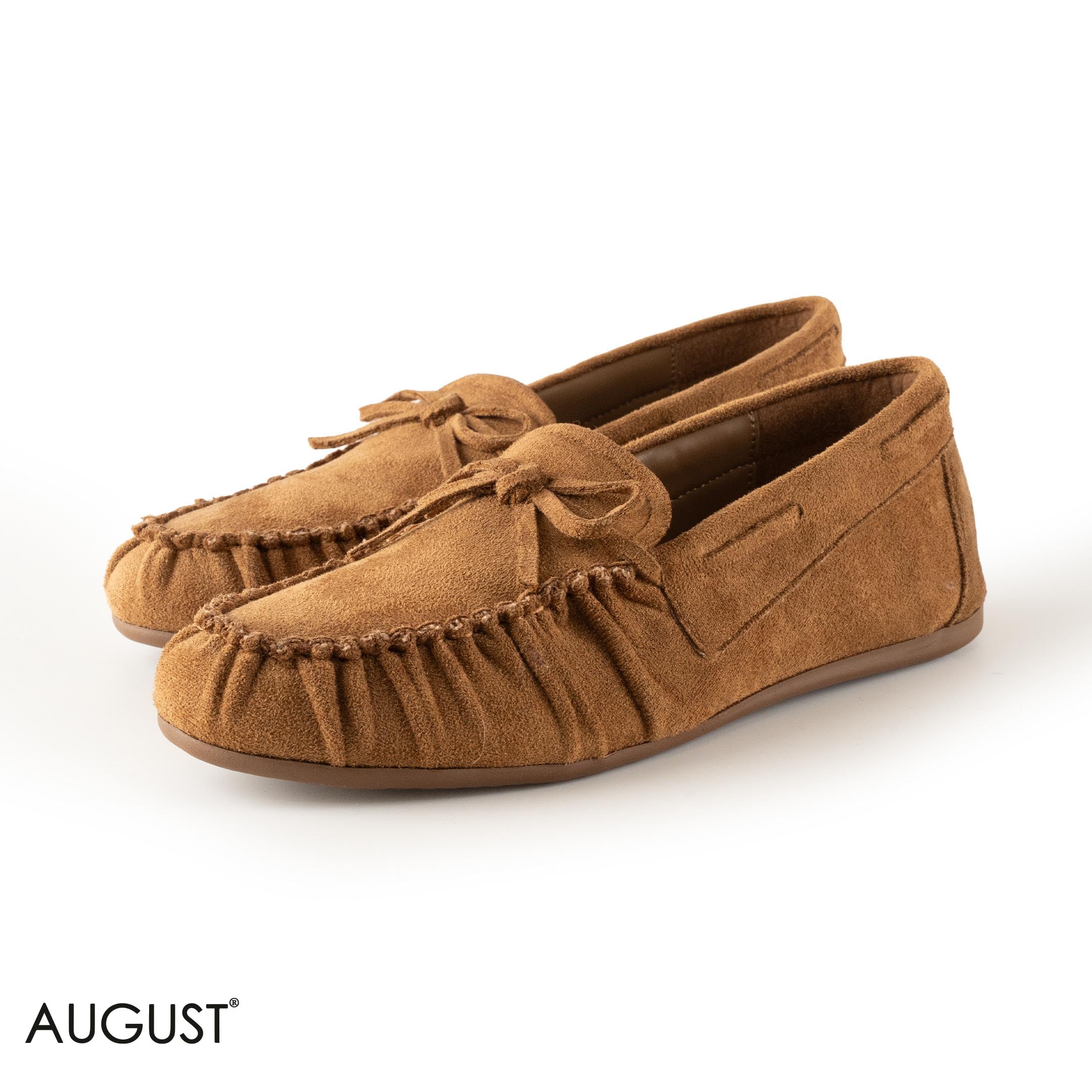 CAMEL SUEDE LEATHER WITH MINI BOW