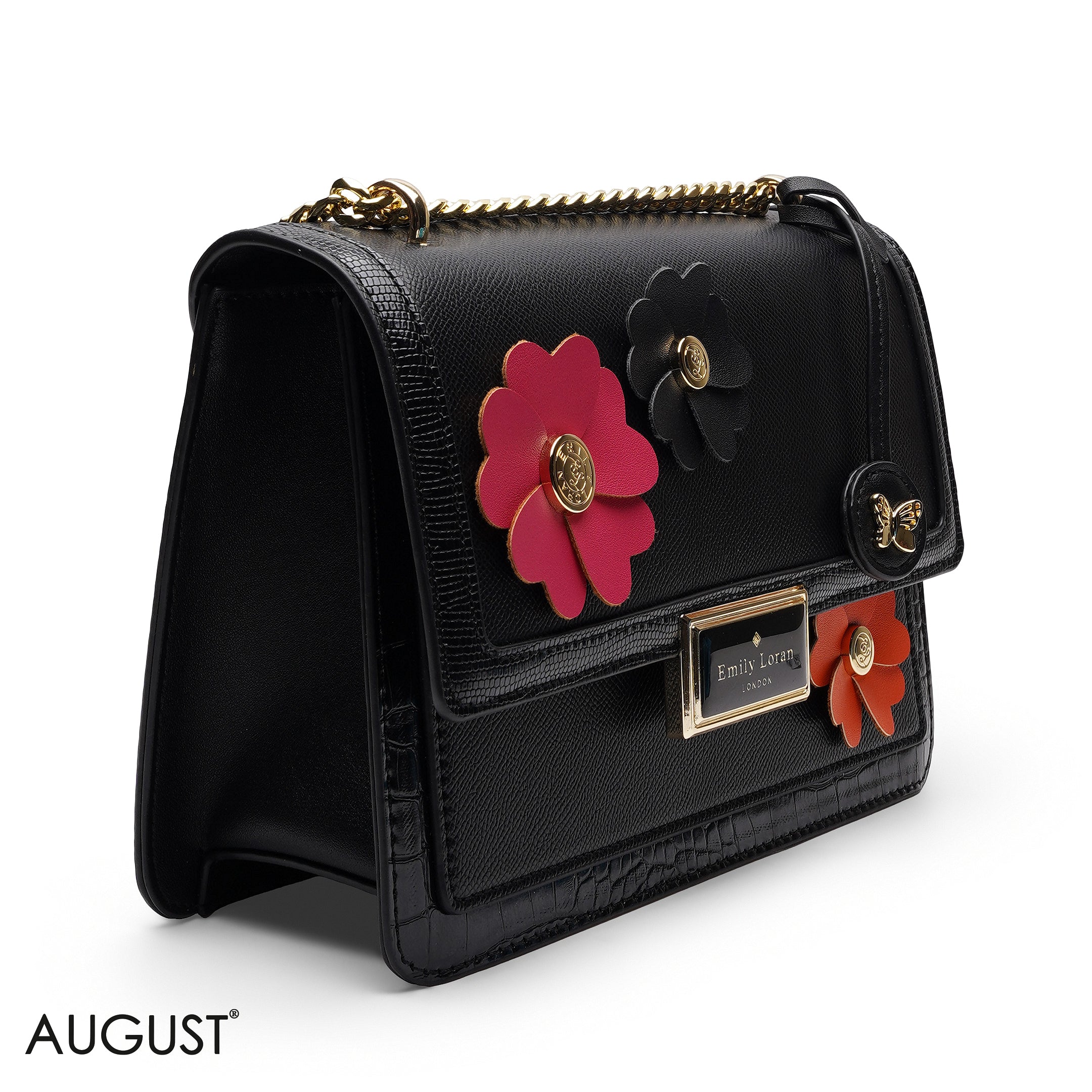 CHIC FLORAL EMBELLISHED
CROSSBODY FLAP BAG