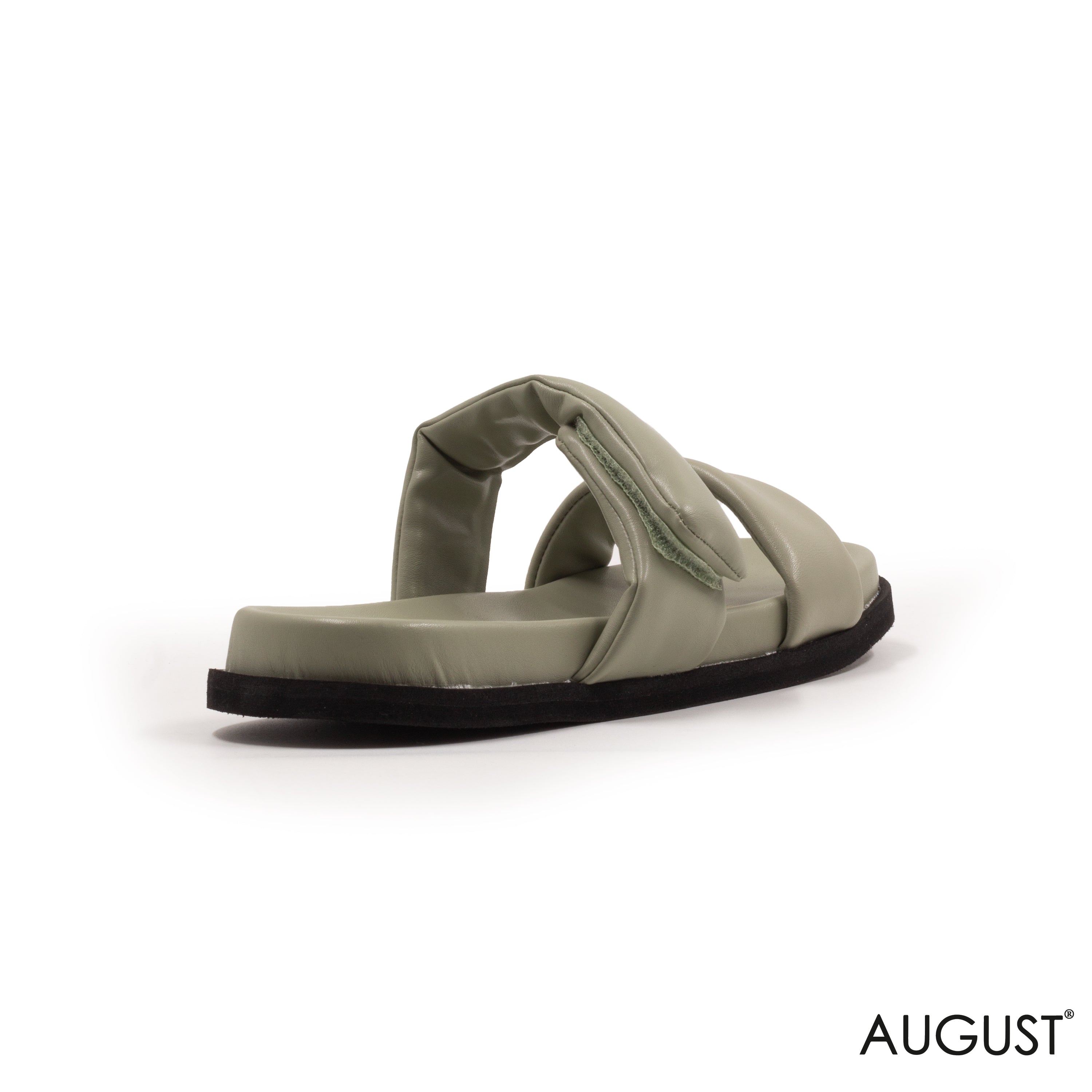 MATTE LIGHT GREEN LEATHER SLIPPERS