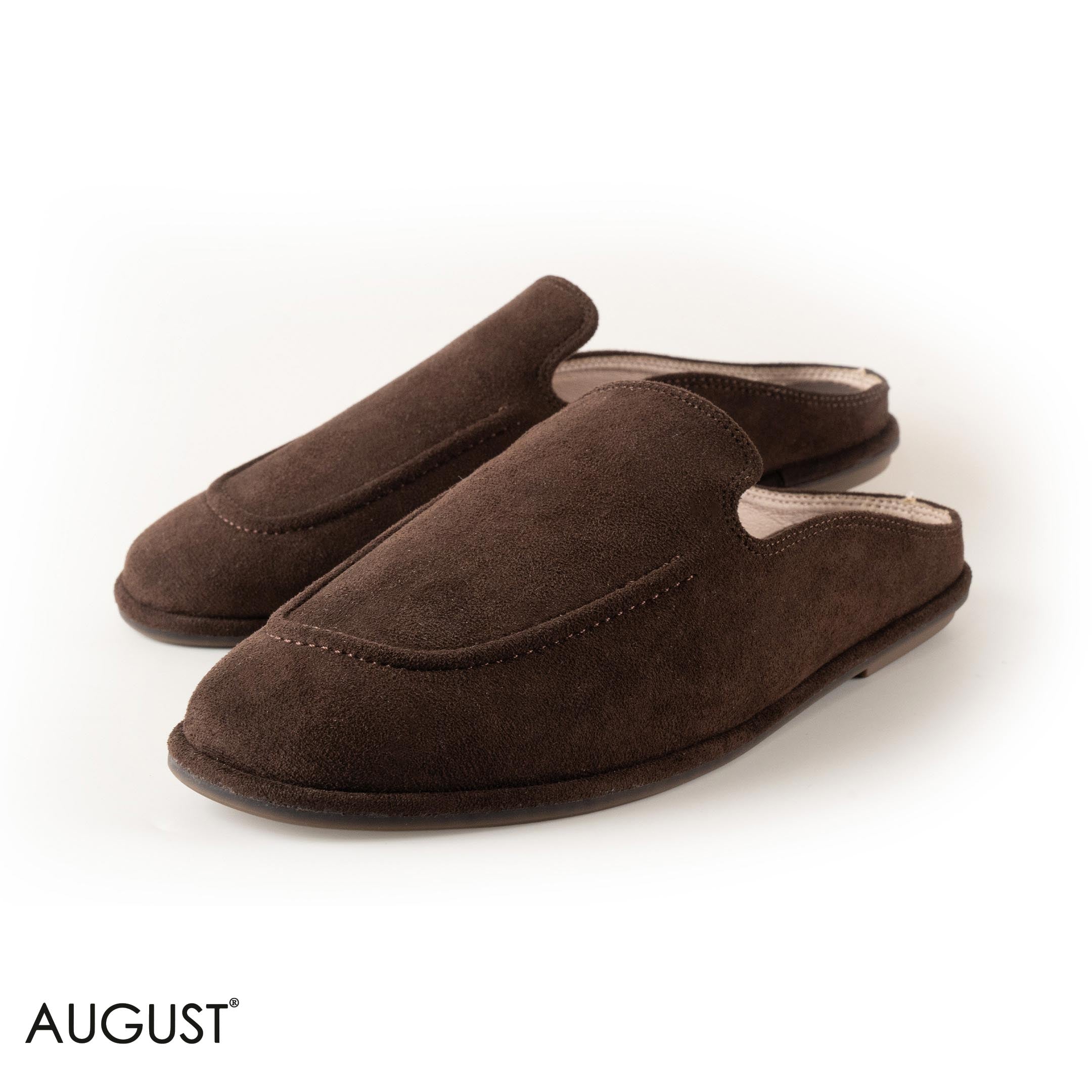 BROWN SUEDE LEATHER WITH THIN SLIPPERS
