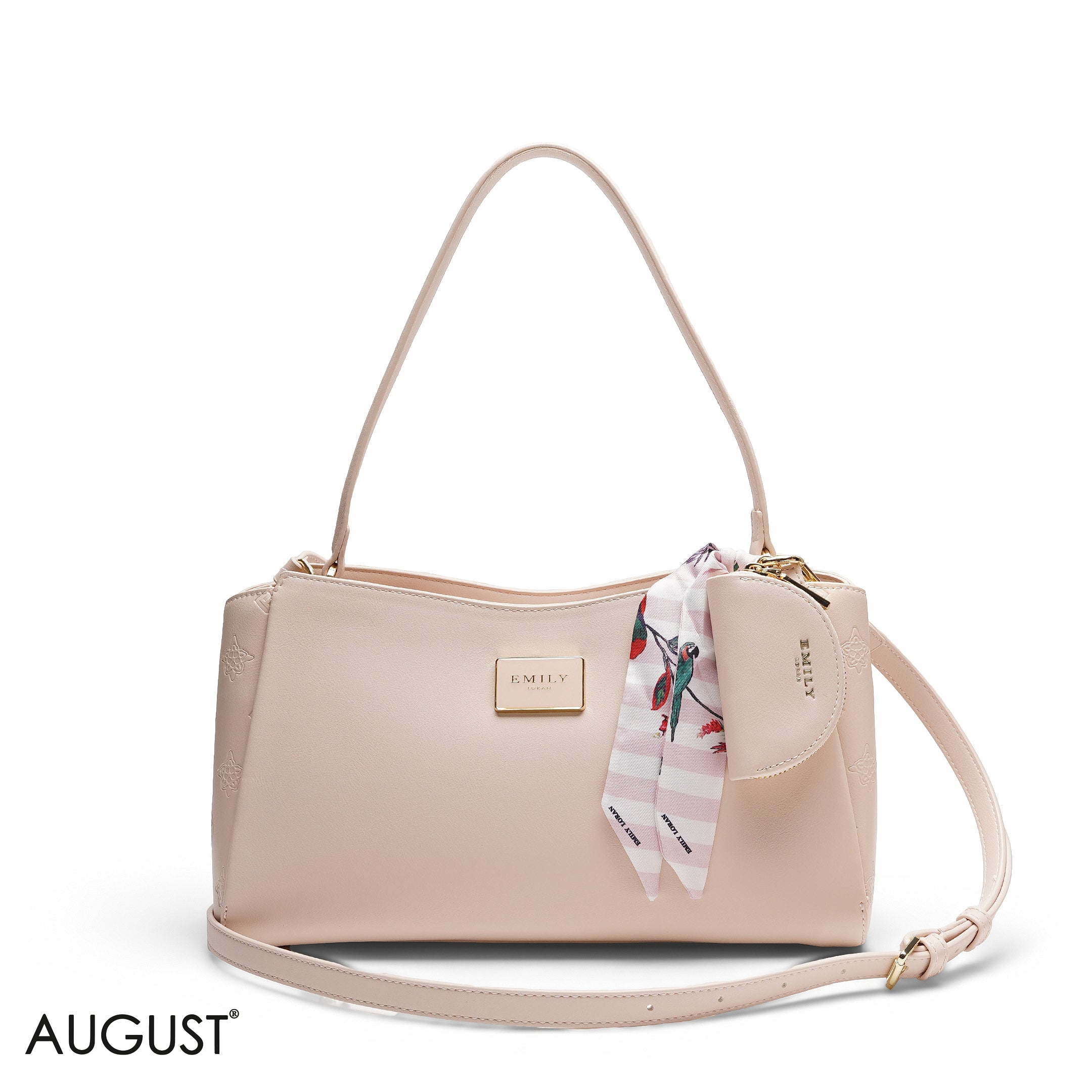 SHOULDER BAG WITH SCARF AND COIN PURSE
