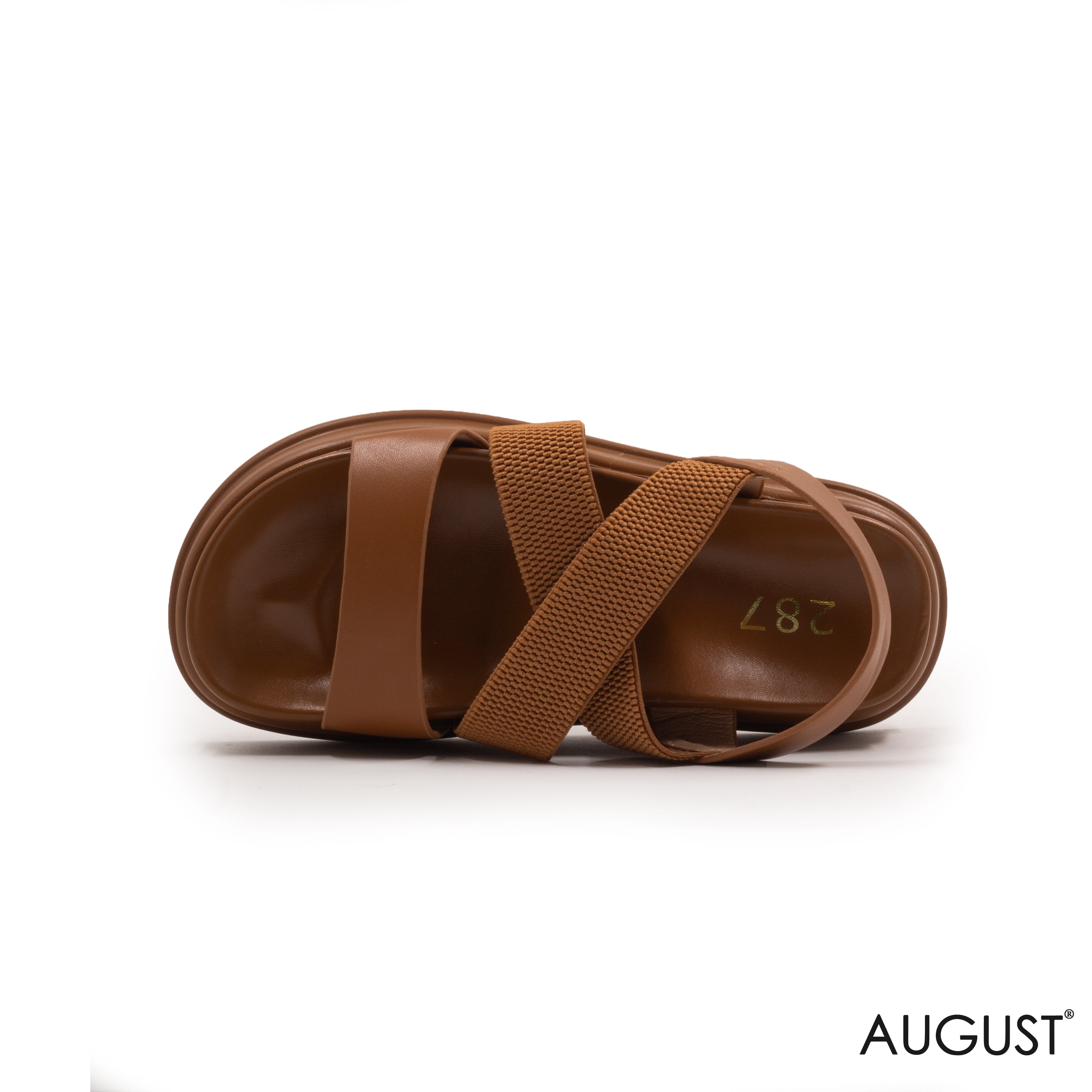 CAMEL STRAPPY SANDALS WITH RUBBER SOLE