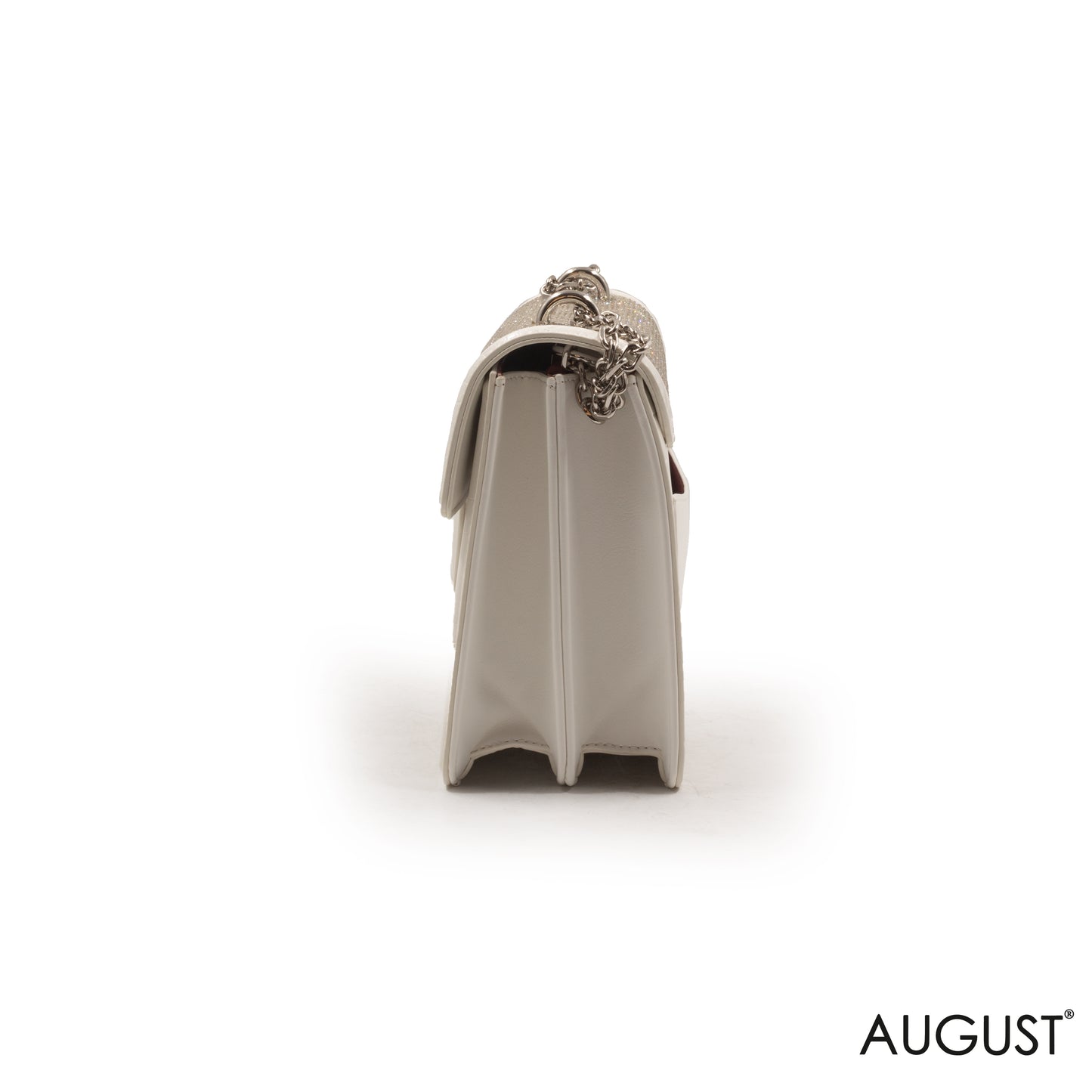 EVENING SHINY WHITE SHOULDER BAG-MED
