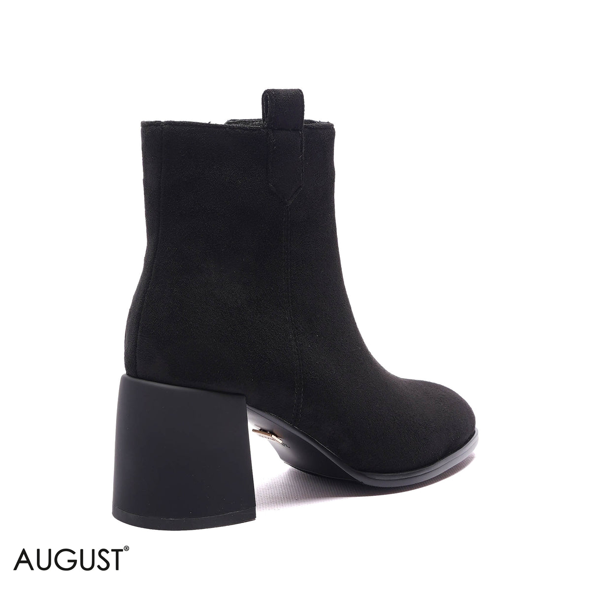 SIDE-ZIP SUEDE BLOCK HEEL BOOTS