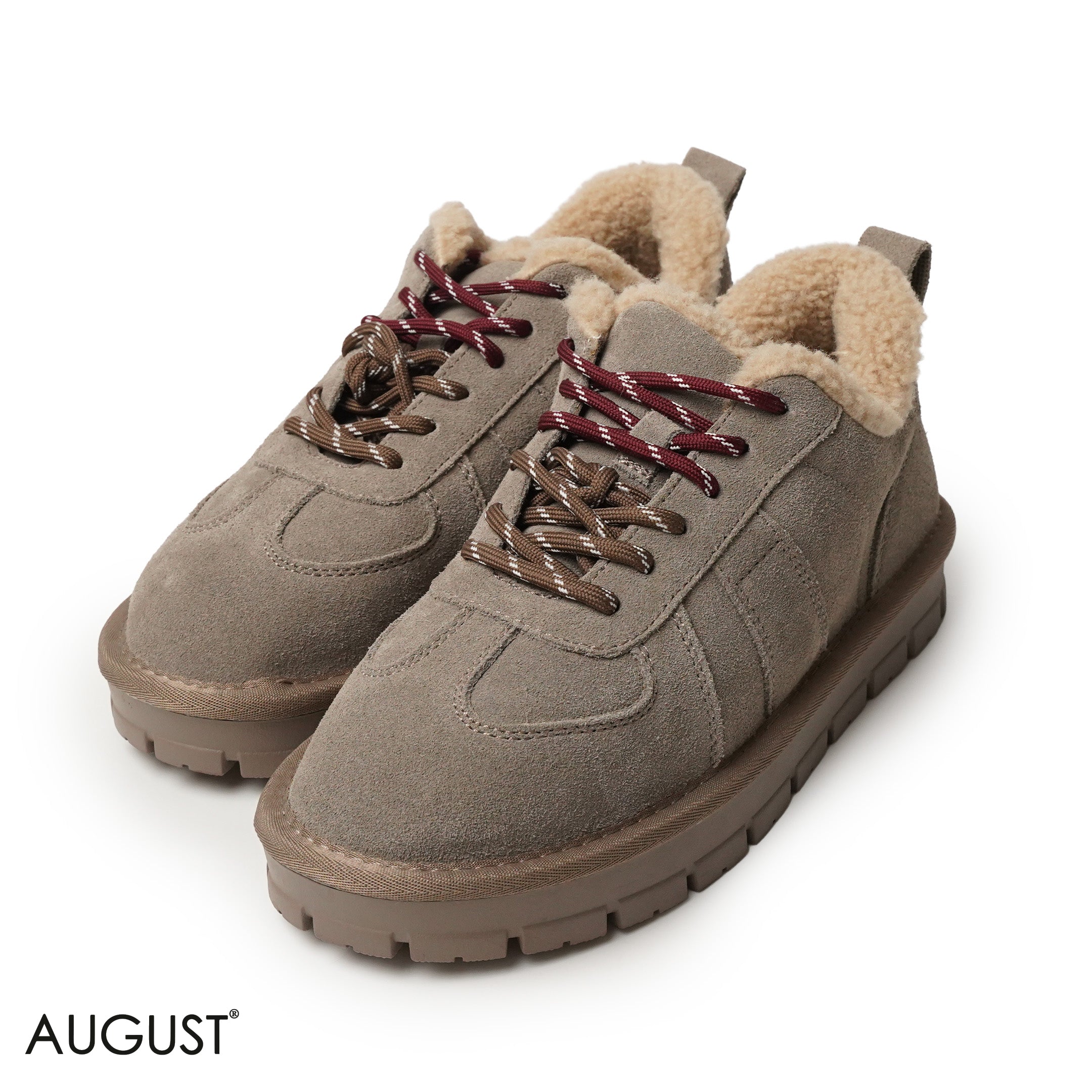 TAUPE SUEDE LEATHER UGGS WITH BOND DETAIL