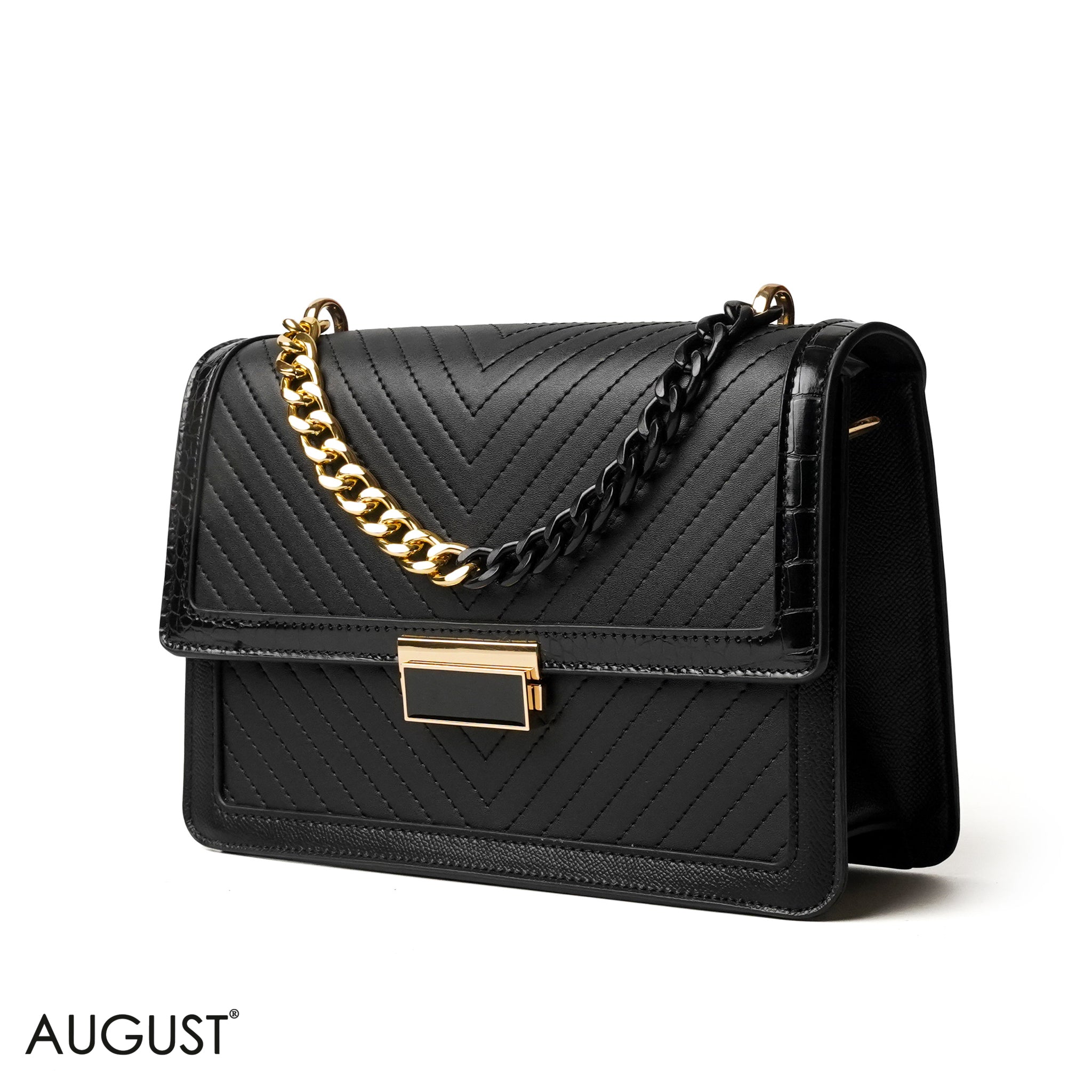 BLACK CROSS BAG WITH SIMPLE BUFF DETAIL - MED