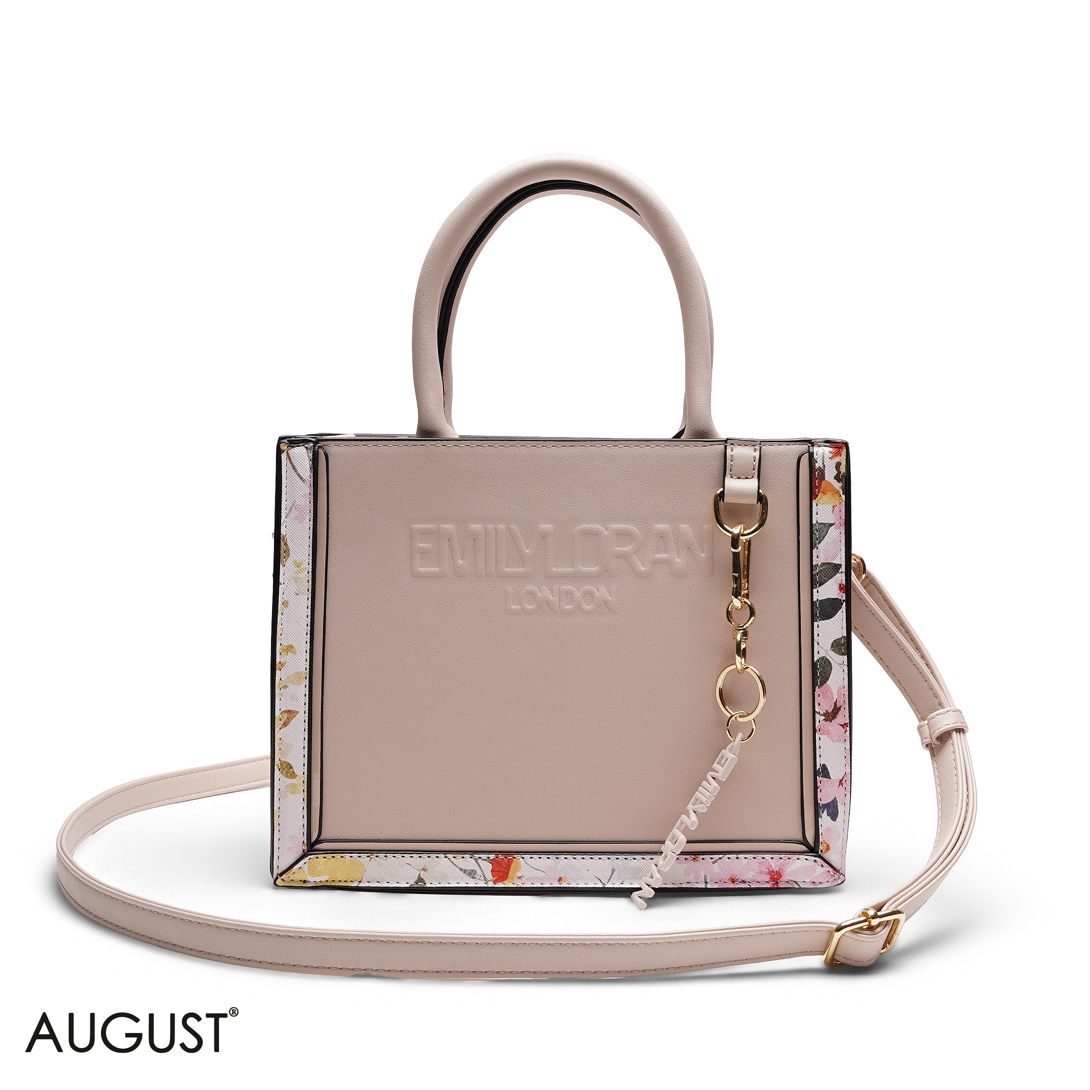 EMBOSSED LOGO SQUARE TOP
HANDLE BAG