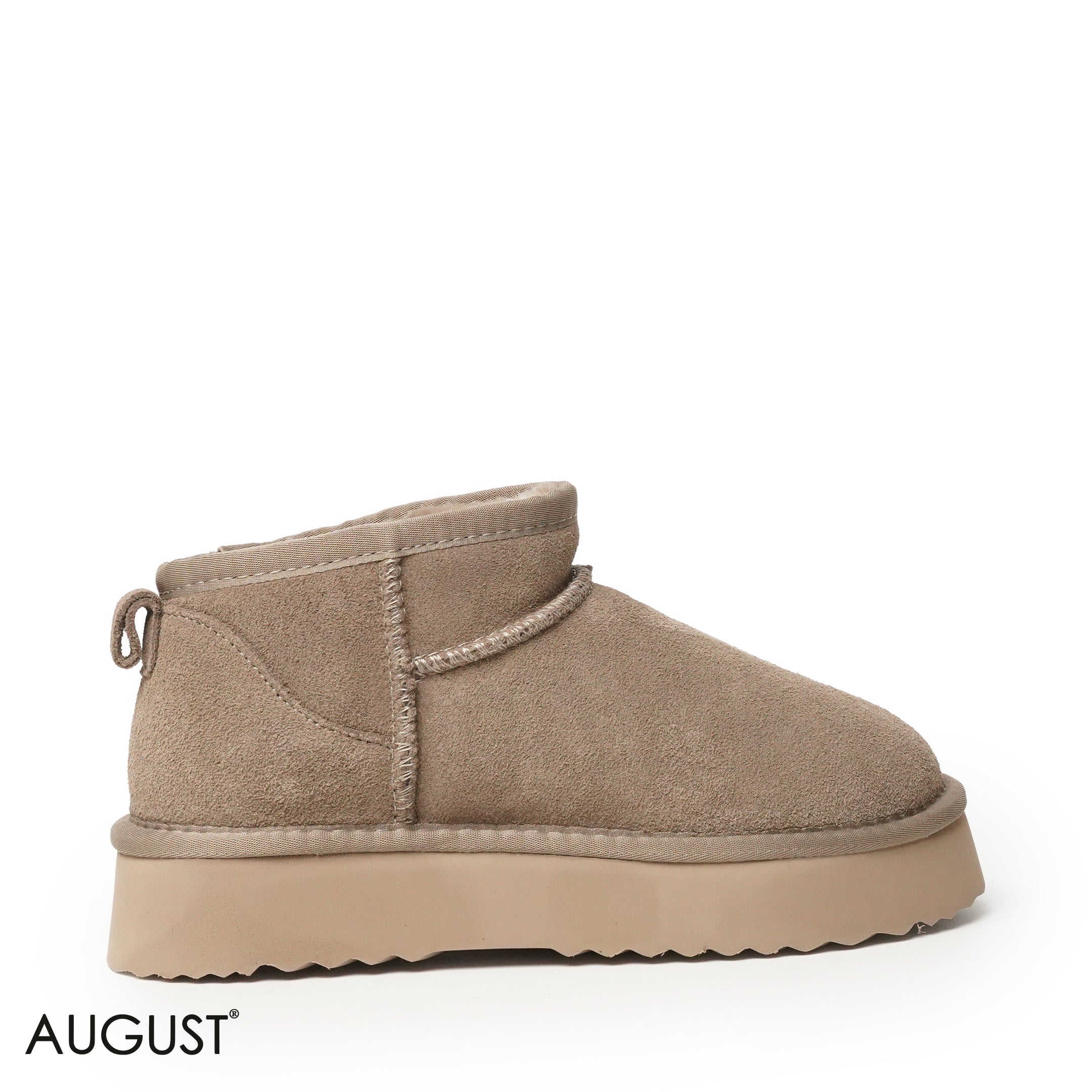 TAUPE SUEDE LEATHER ANKLE UGGS