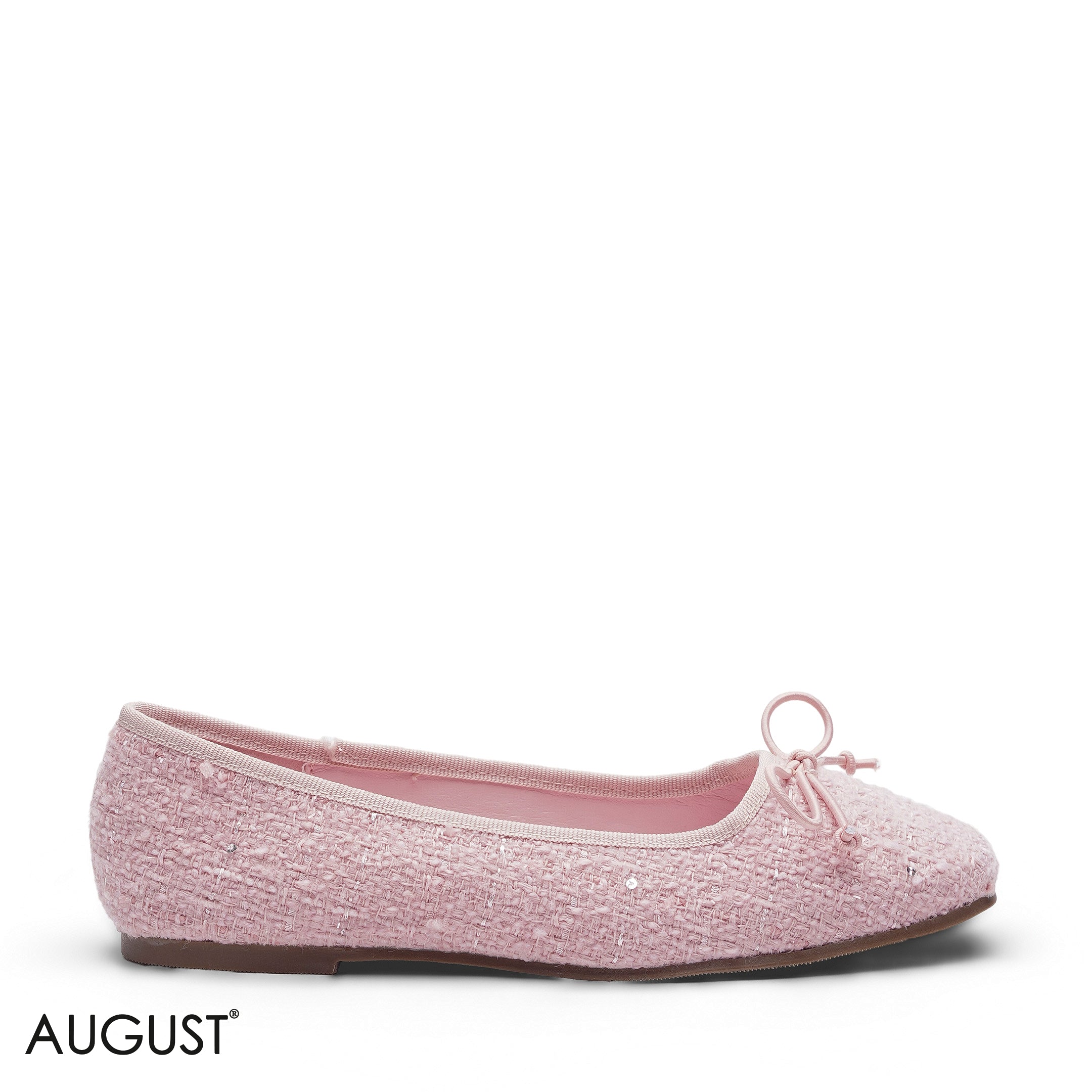 ELEGANT PINK TWEED SLINGBACK FLAT