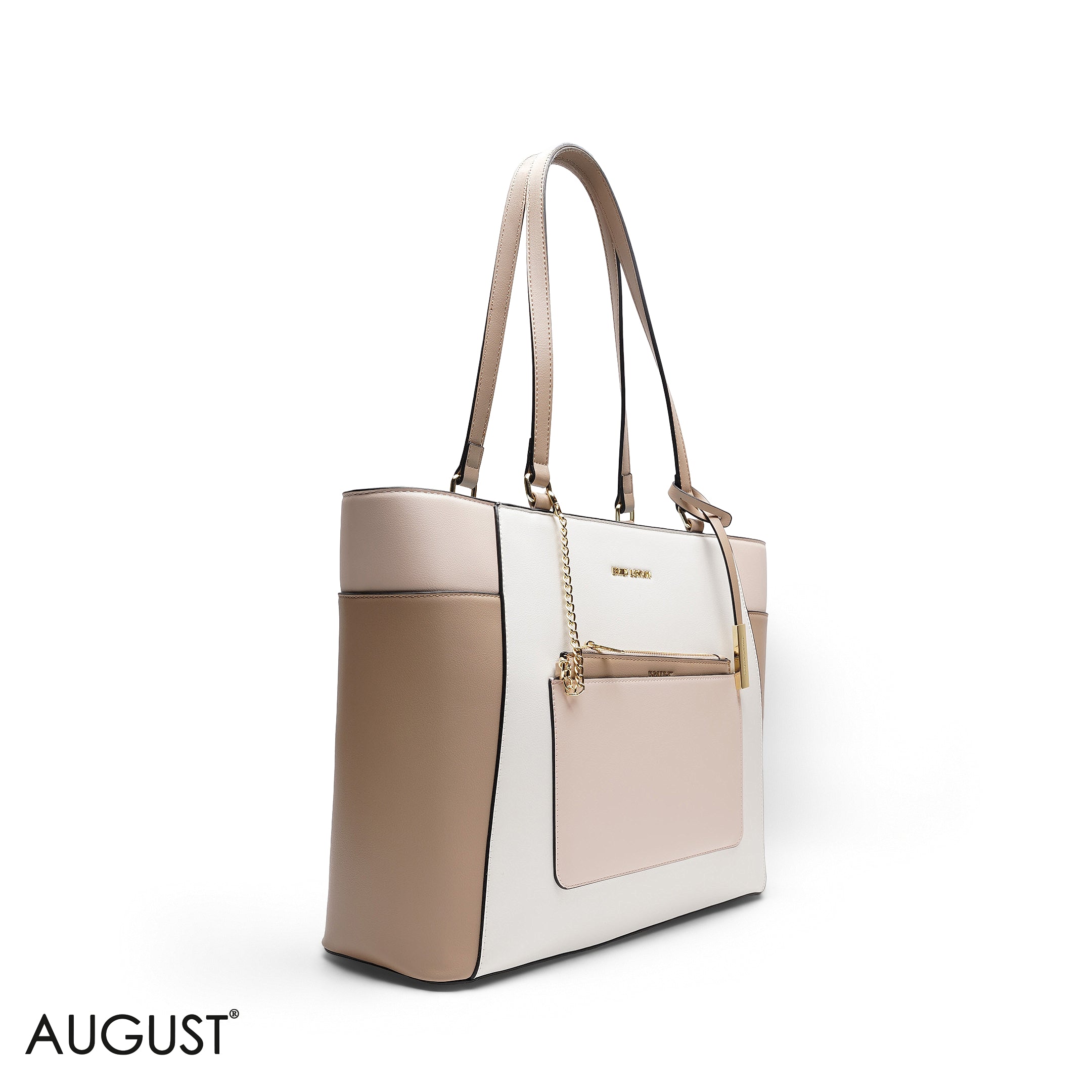 MIXED-TEXTURE PANELLED TOTE SET