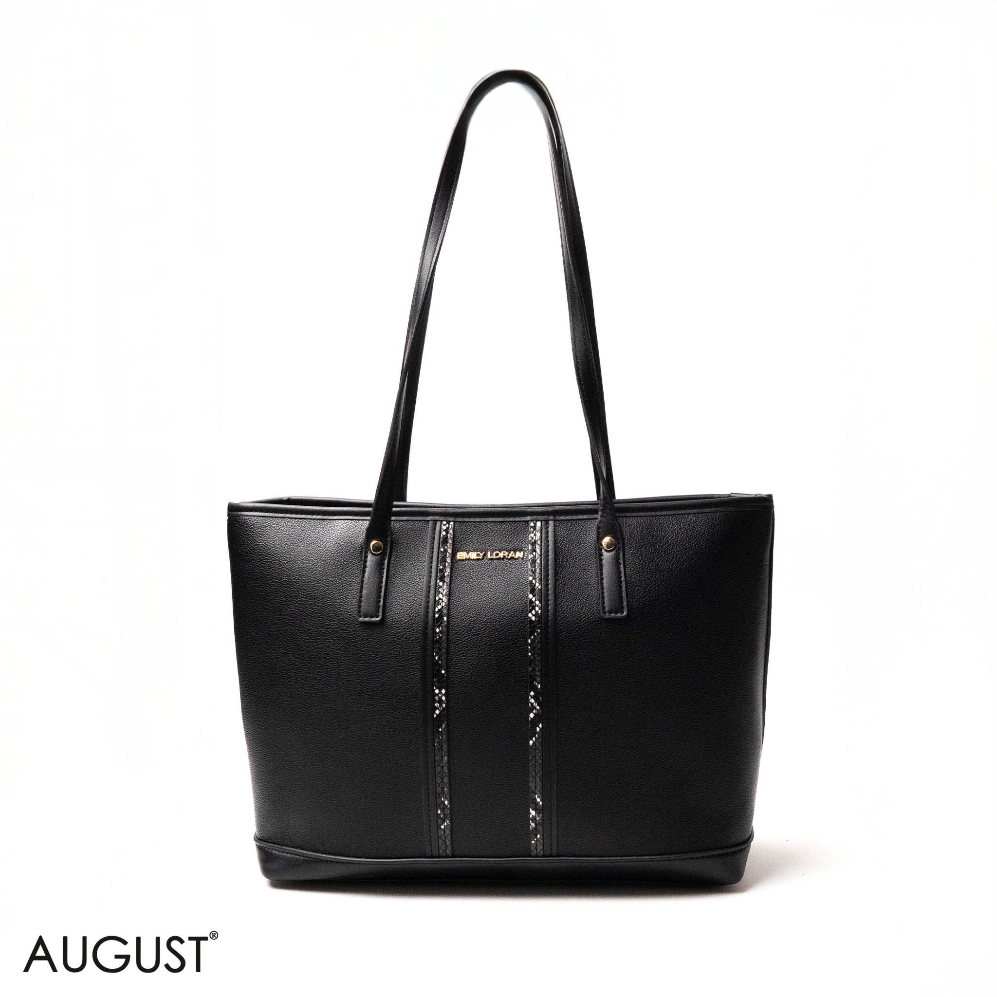 SNAKE-PRINT LEATHER SHOULDERS BAG WITH A THREE-PIECES SET BAG