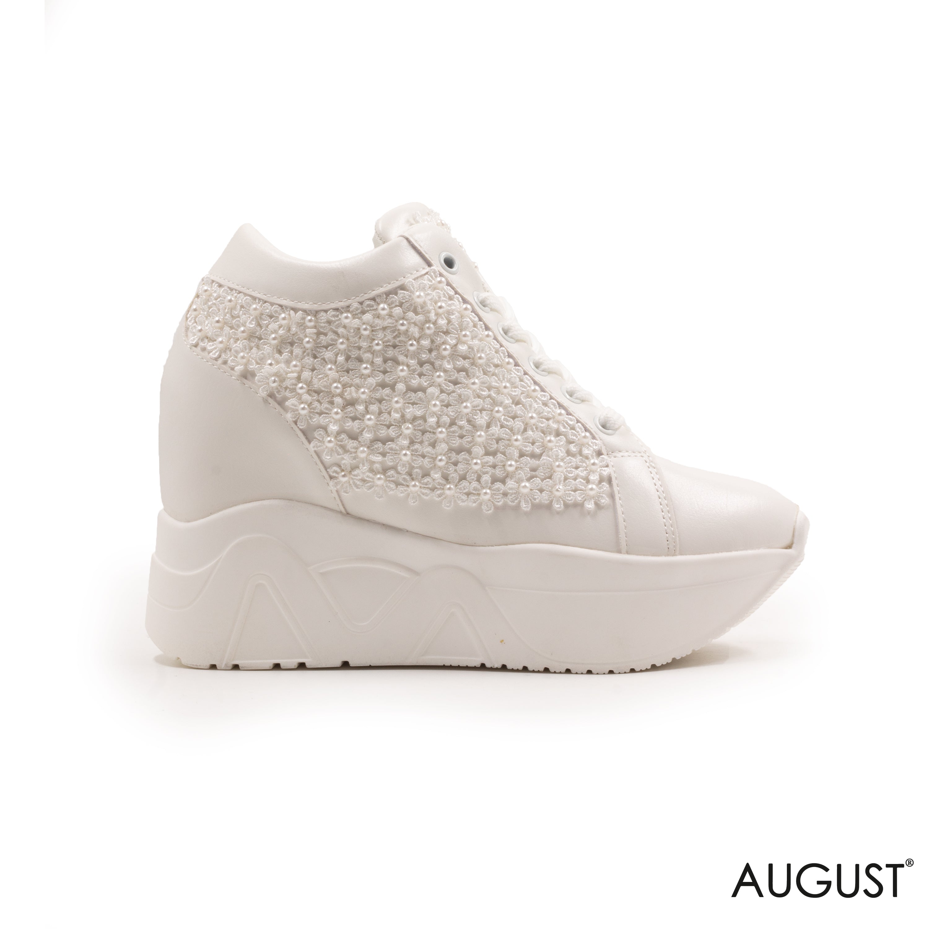 PEARL-EMBELLISHED LEATHER BRIDAL SHOES