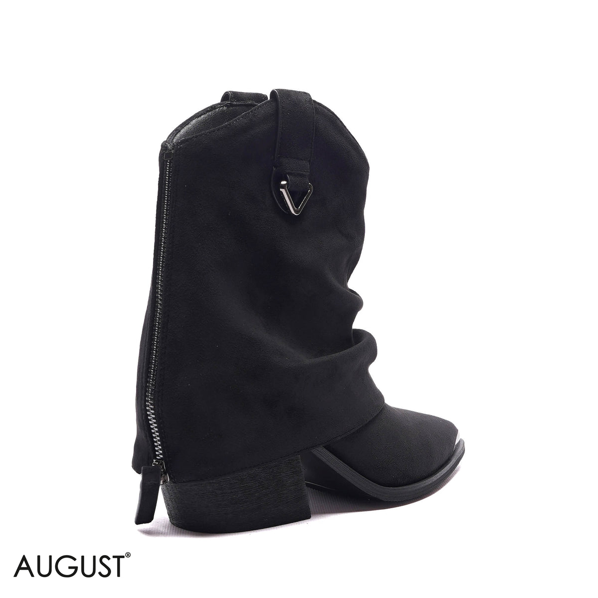 SLOUCHY WESTERN SUEDE CUBAN-HEEL BOOTS
