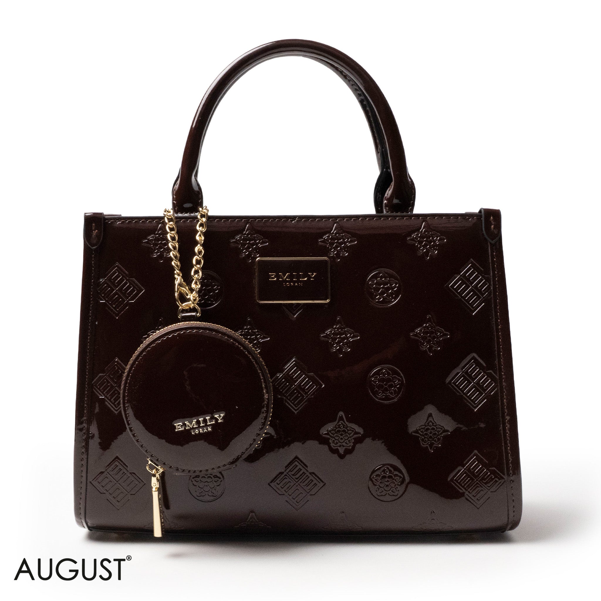 CLASSIC GLOSSY LEATHER PATTERNED HANDBAG - MED