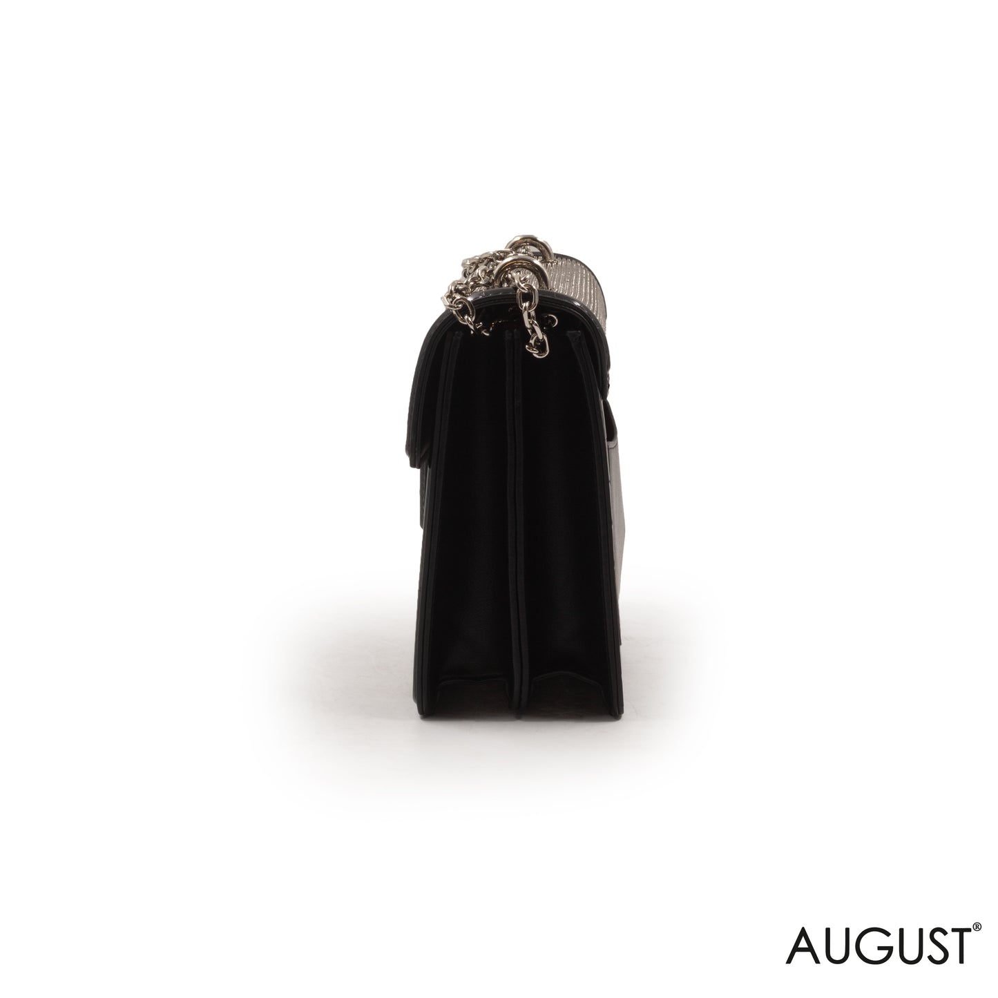 EVENING SHINY BLACK SHOULDER BAG-MED