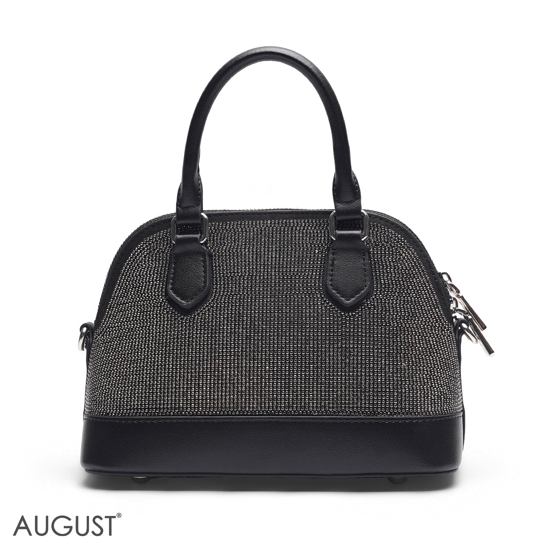 BLACK GLITTER DOME BAG