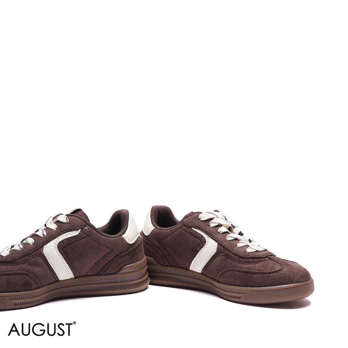 WHITE STRIPE SUEDE SNEAKERS