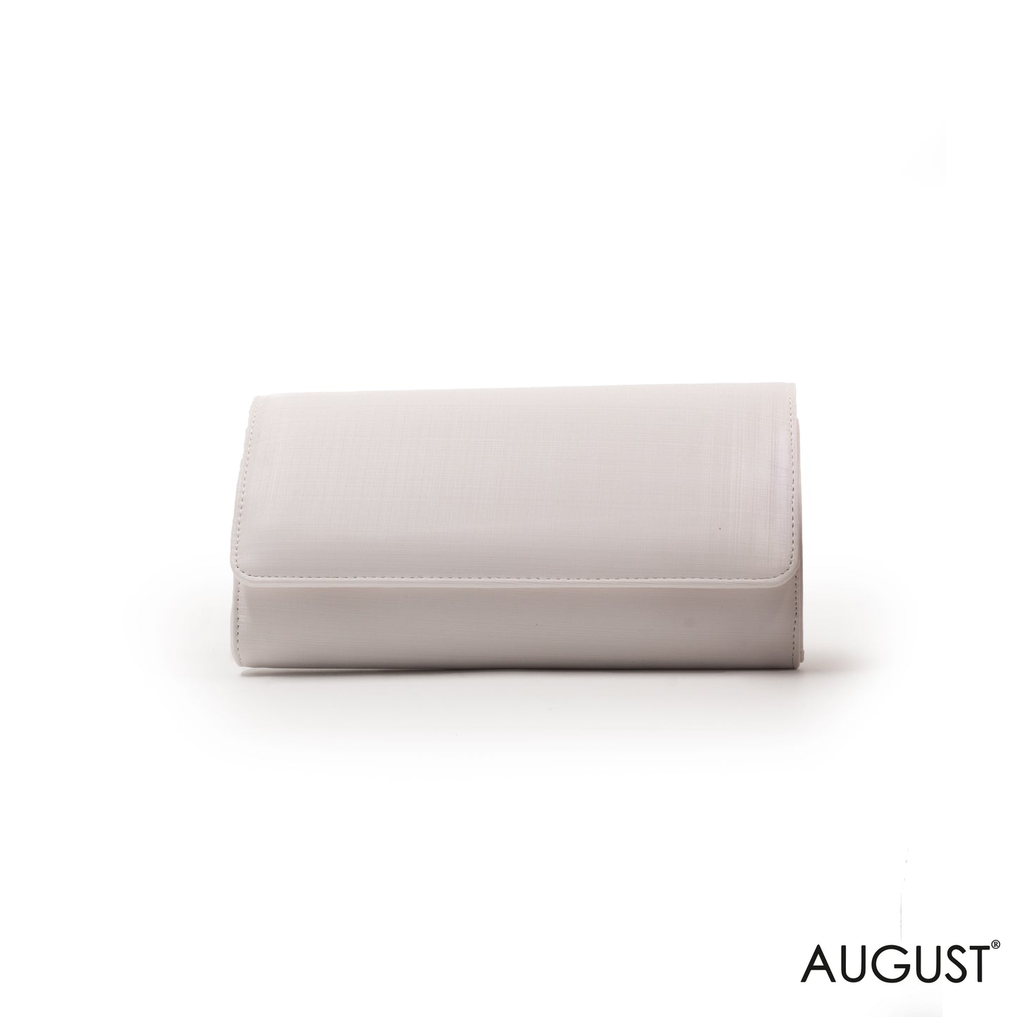 WITHE SMOOTH FABRIC WALLET WITH FLAP