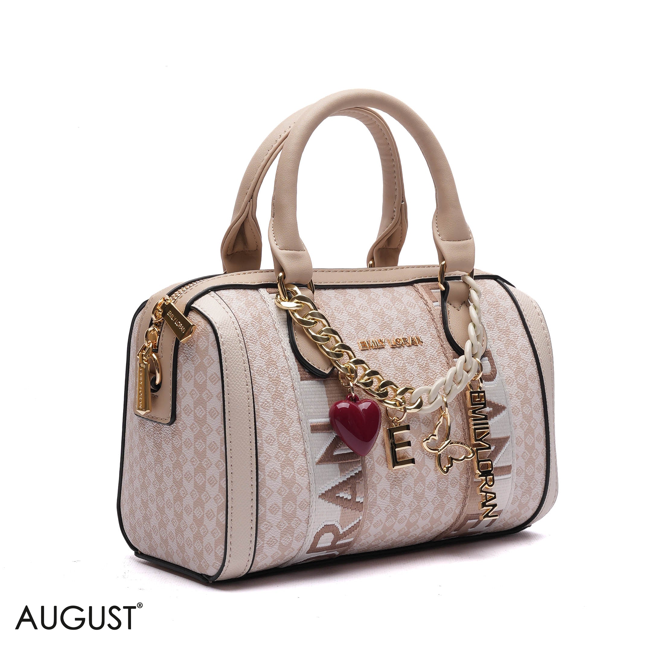 MONOGRAM BARREL BAG WITH CHARM CHAIN - SMALL