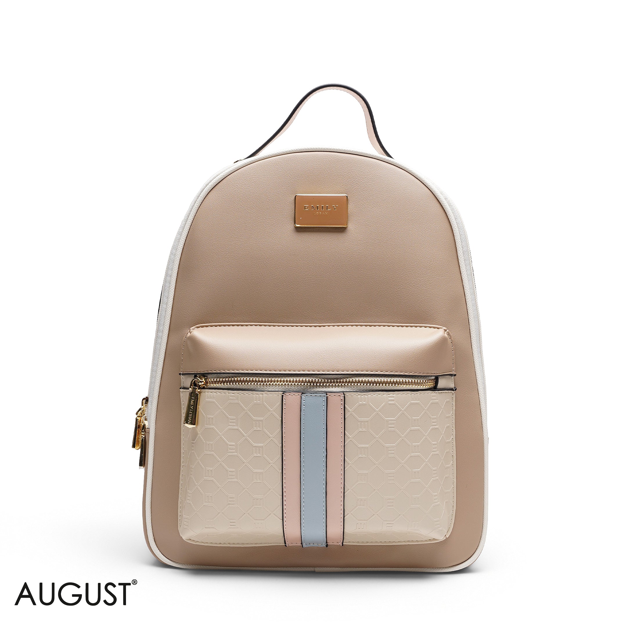 EMBOSSED PANELLED BACKPACK