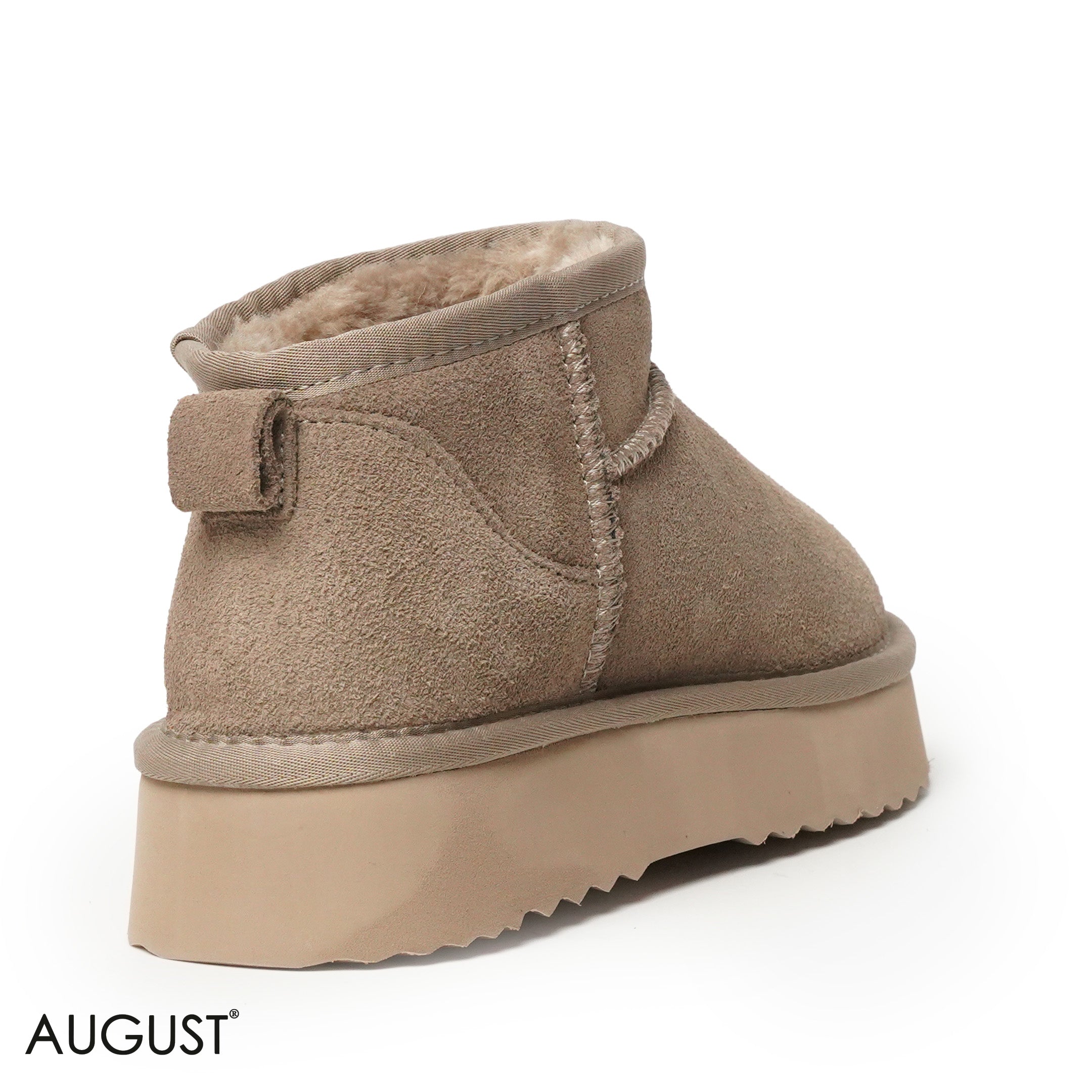 TAUPE SUEDE LEATHER ANKLE UGGS