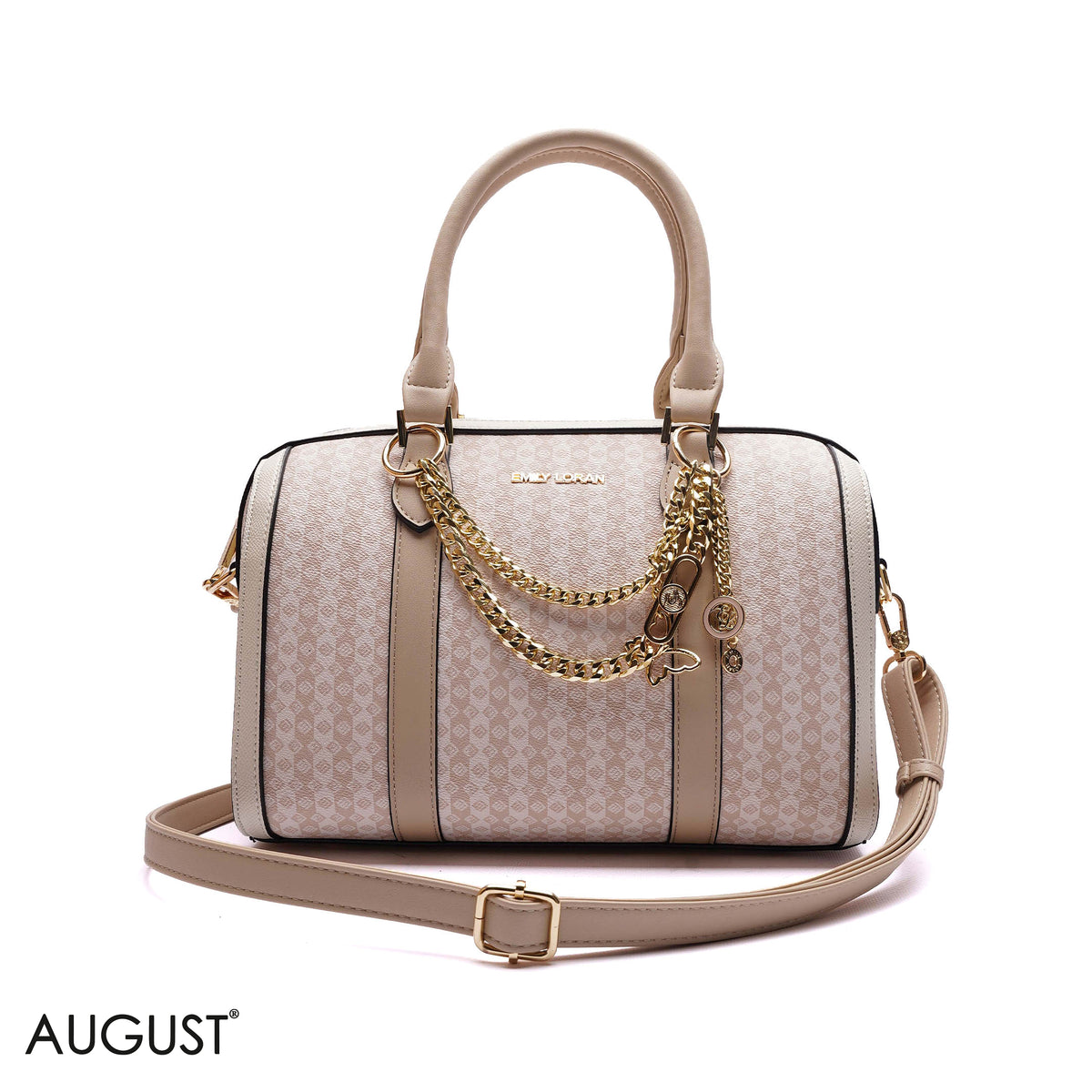 HANDBAG SOFT LEATHER WITH GOLD CHAIN - MEDIUM