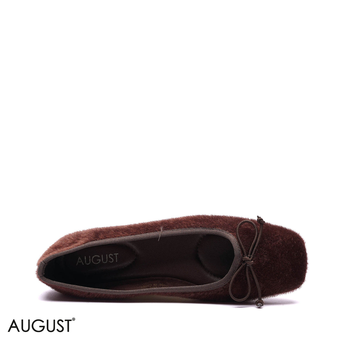FAUX FUR BOW BALLET FLATS