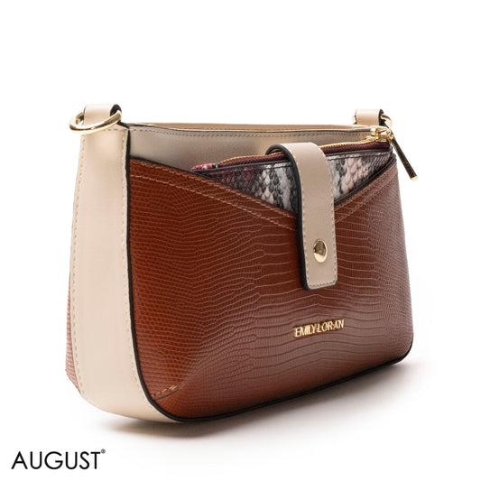 LEATHER CROSSBODY WITH MIX OF SNAKESKIN,CROC -SMALL