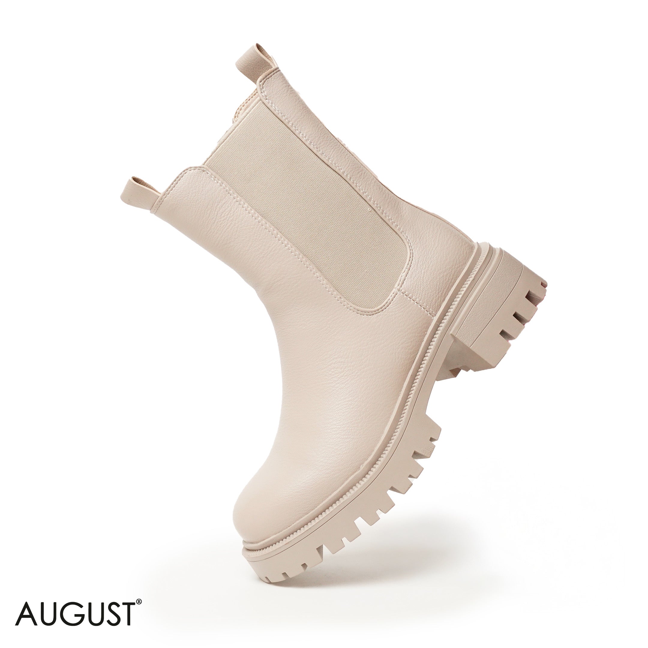 GREY LEATHER ANKLE BOOTS WITH ELASTIC SIDES