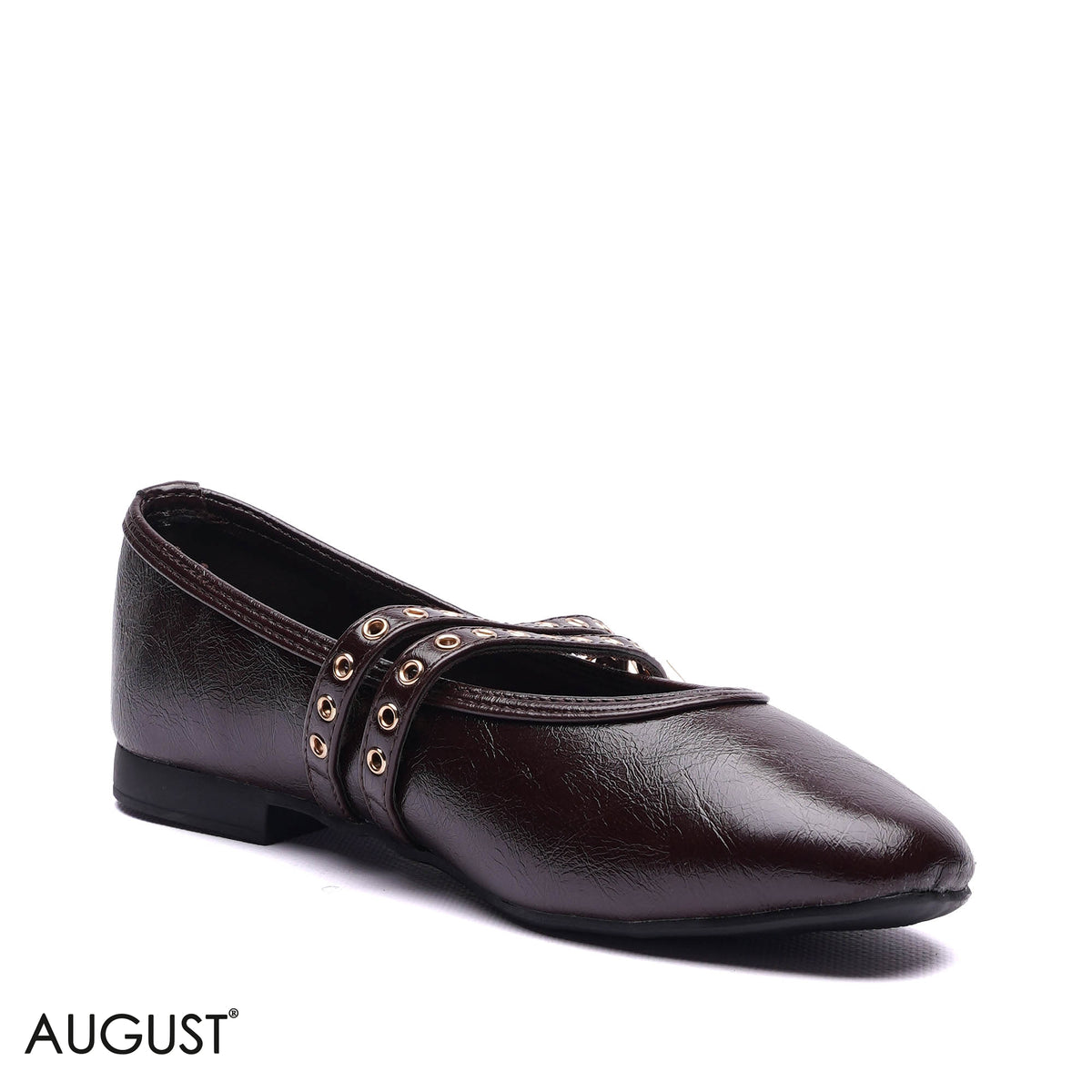 DOUBLE STRAP GROMMET BALLET FLATS