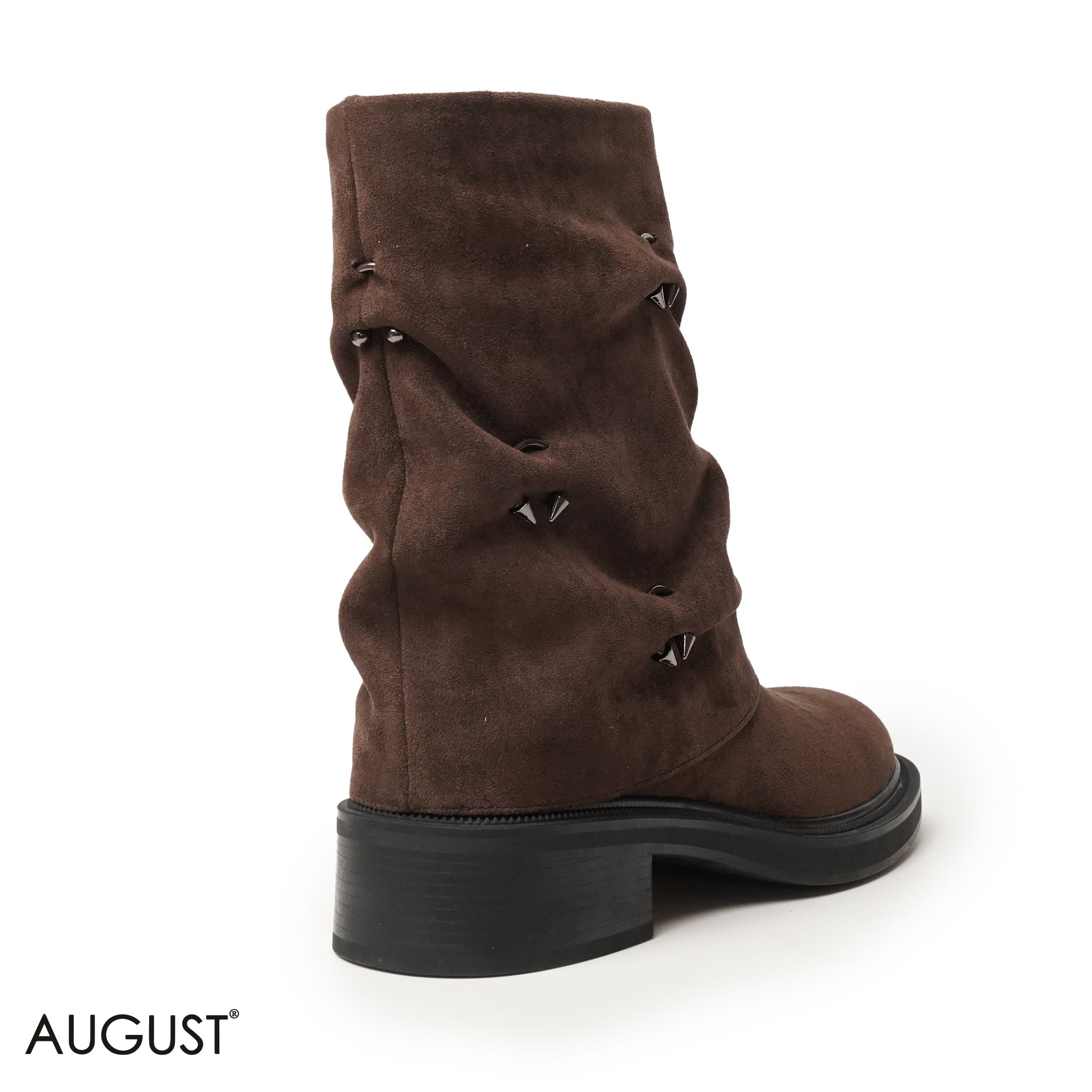 CHAMOIS LEATHER BOOTS WITH METAL HARDWARE DETAILS