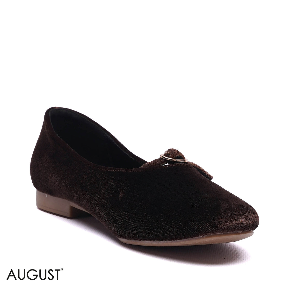 BUCKLED VELVET BALLET FLATS