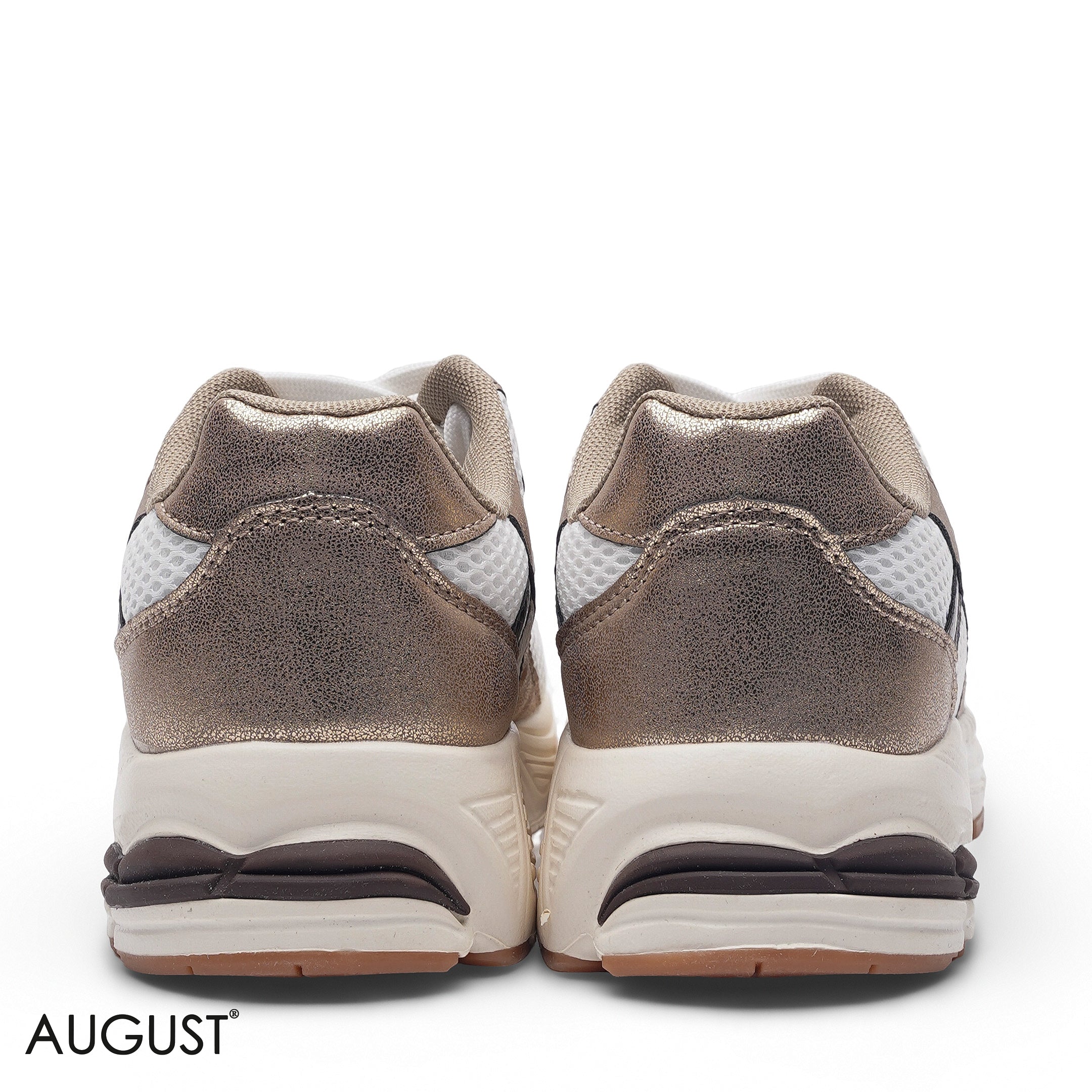 ELEGANT BRONZE METALLIC MESH RUNNING SNEAKER